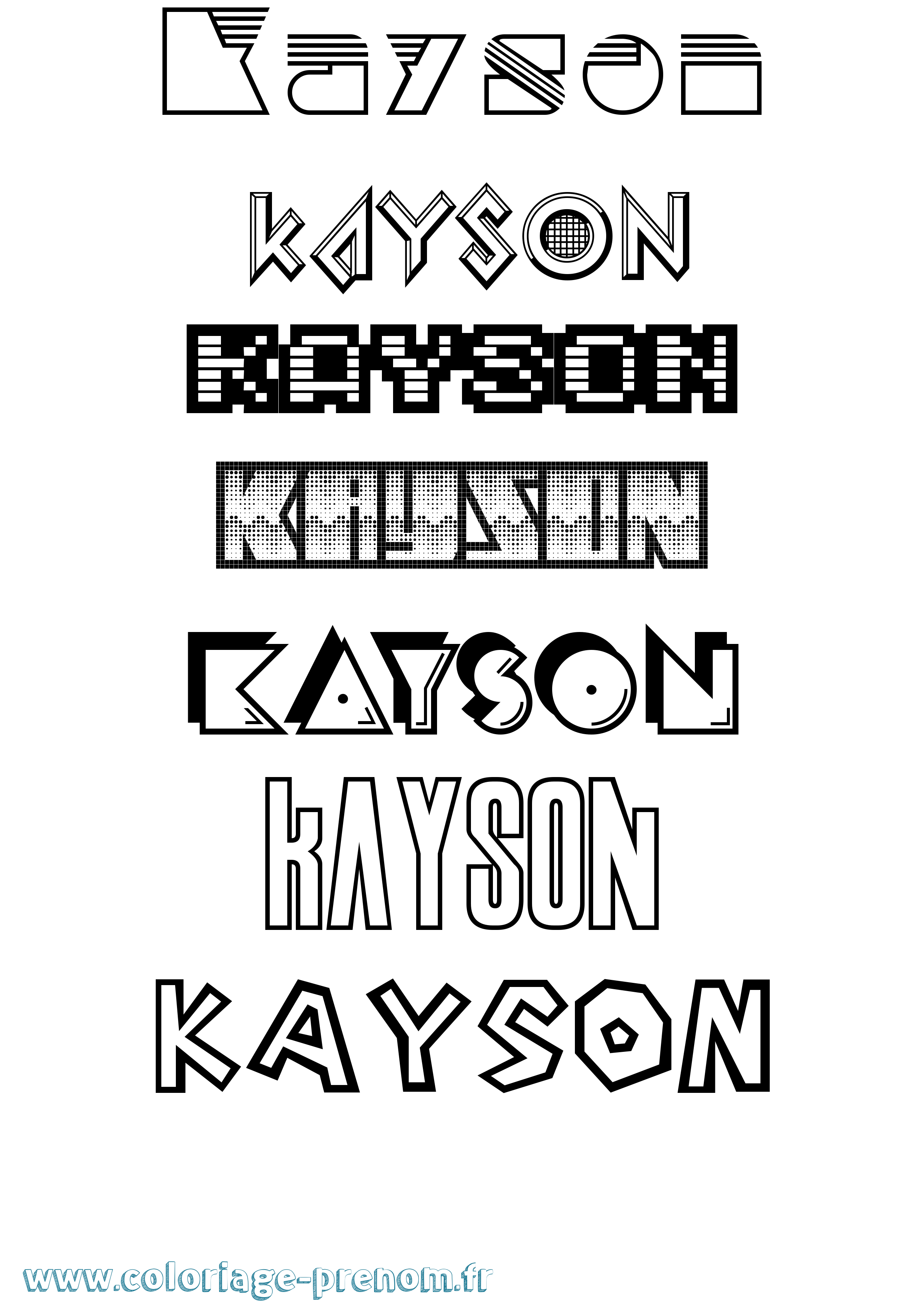 Coloriage Kayson Jeux Vidéos Coloriage prénom Kayson Jeux Vidéos