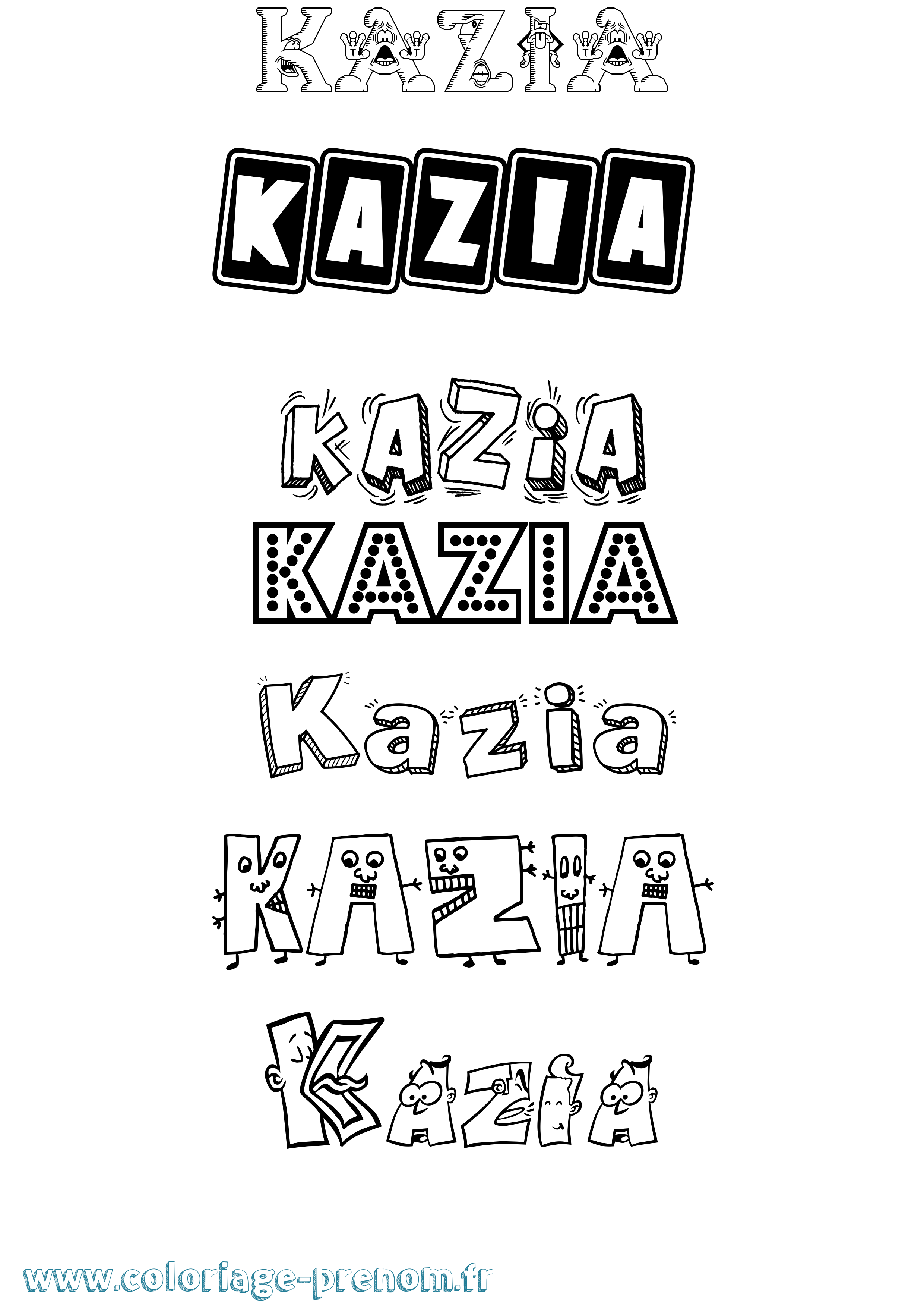 Coloriage prénom Kazia Fun
