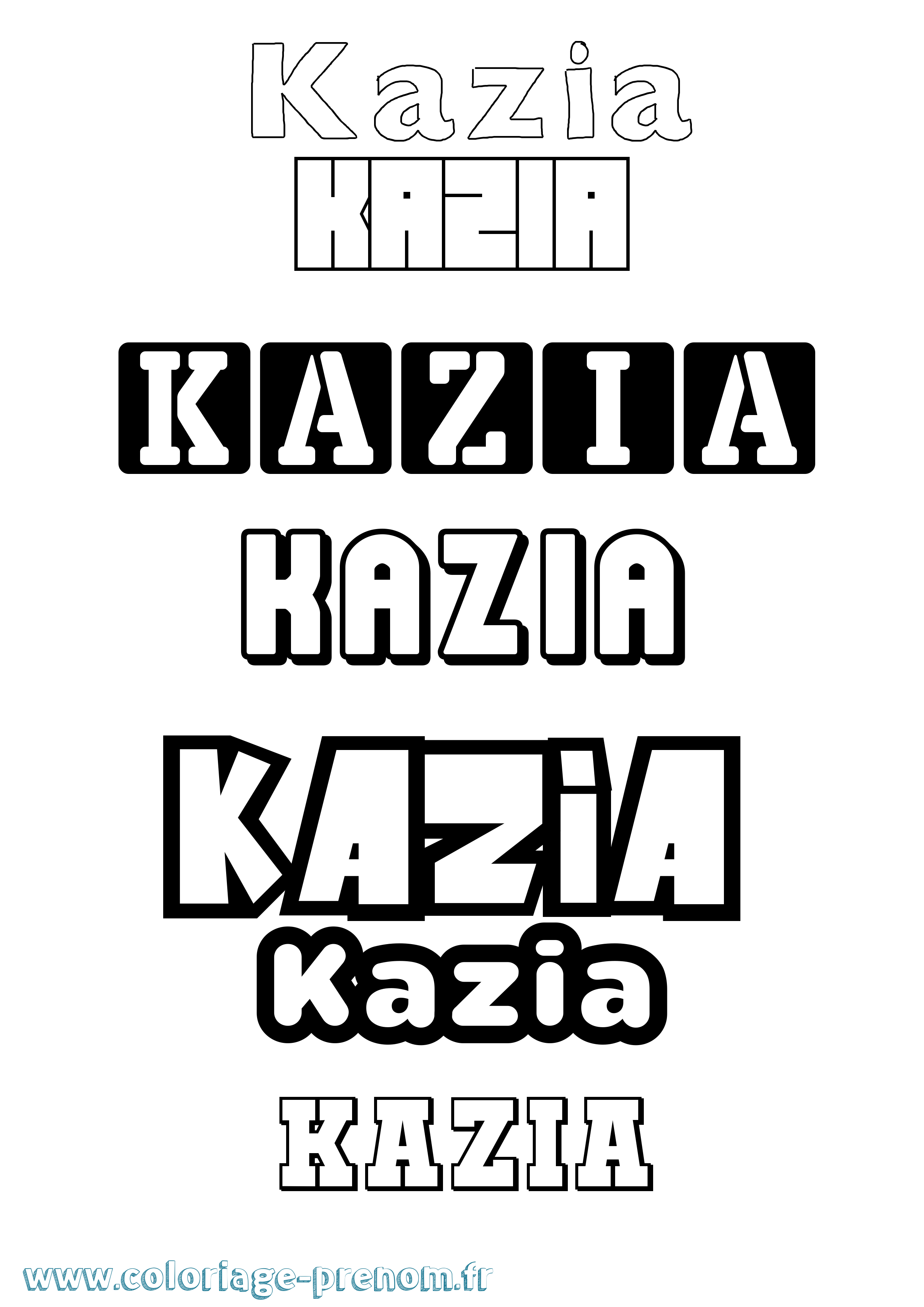 Coloriage prénom Kazia Simple