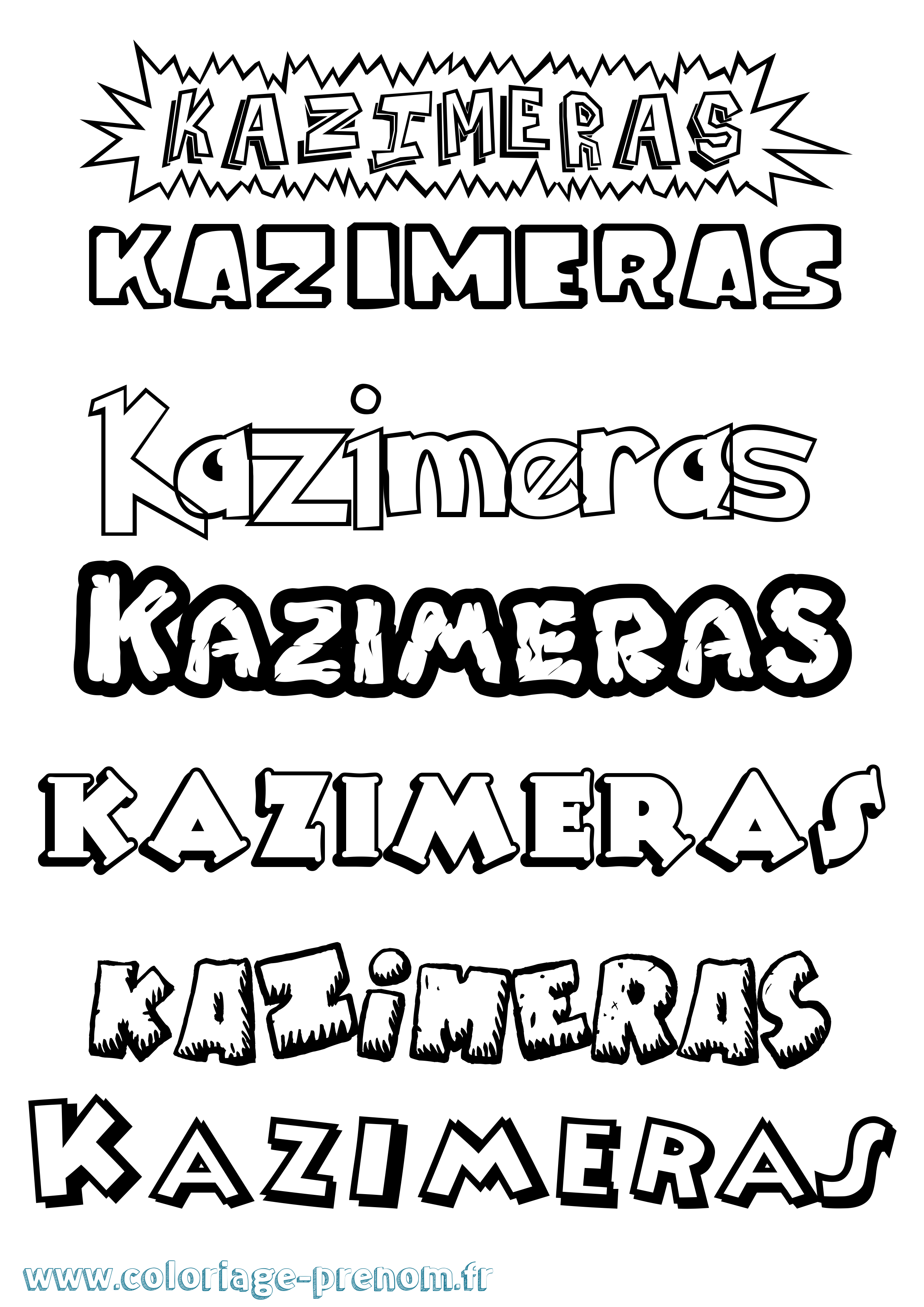 Coloriage prénom Kazimeras Dessin Animé