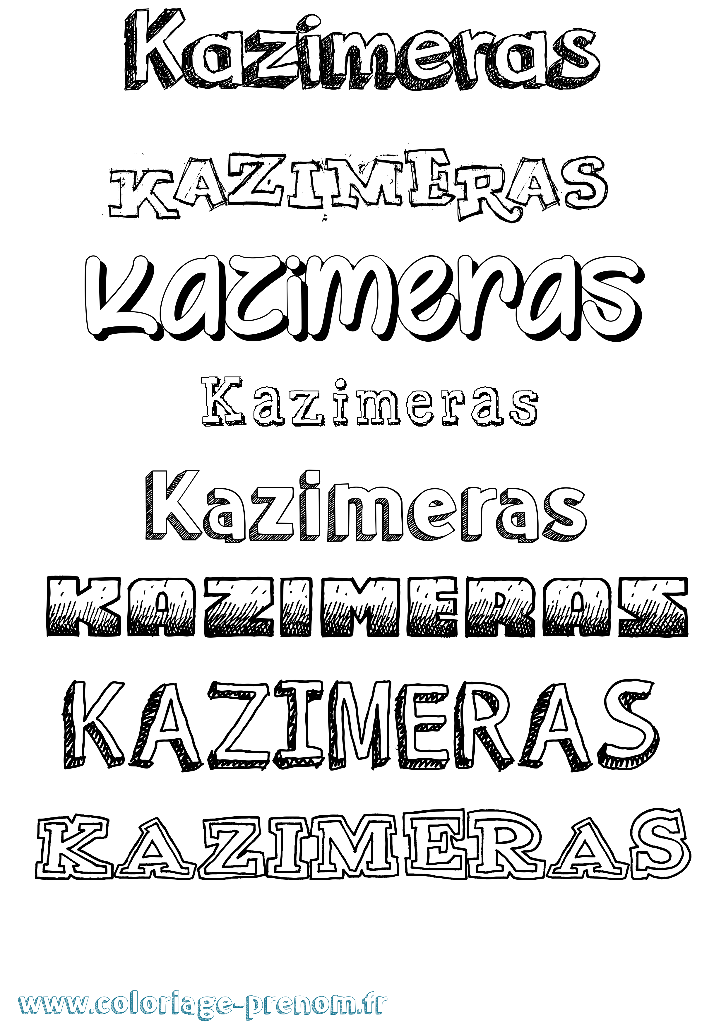 Coloriage prénom Kazimeras Dessiné