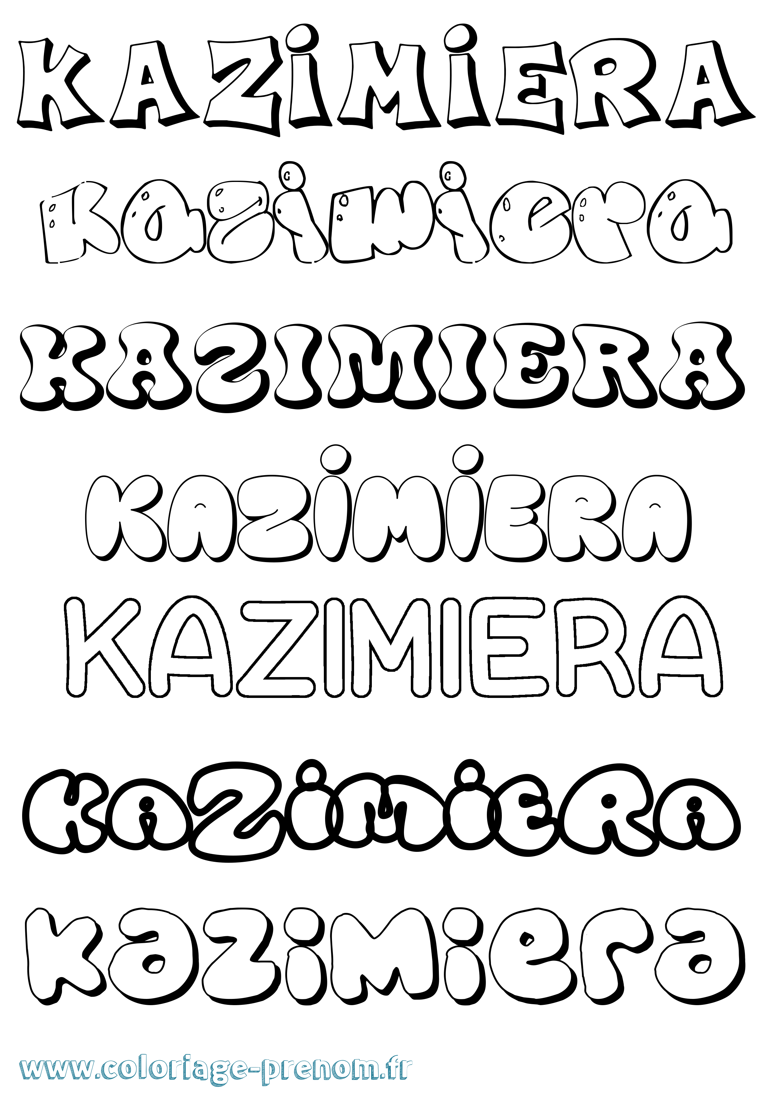 Coloriage Kazimiera Bubble Coloriage prénom Kazimiera Bubble