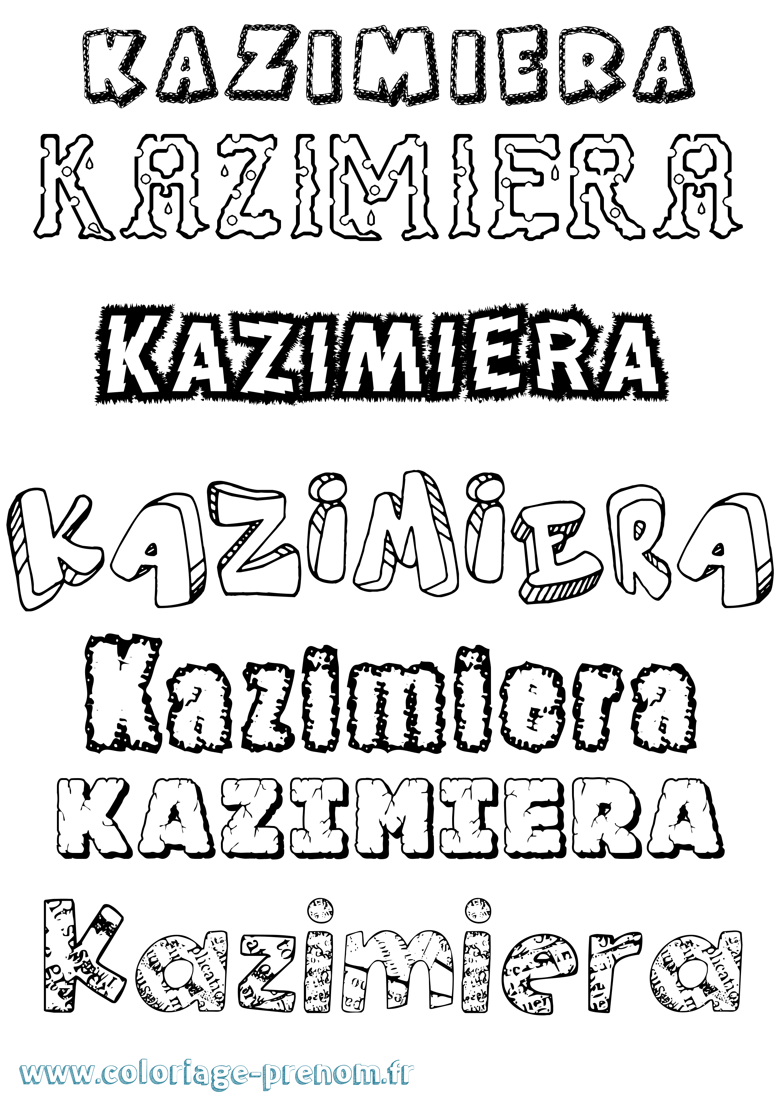 Coloriage Kazimiera Destructuré Coloriage prénom Kazimiera Destructuré