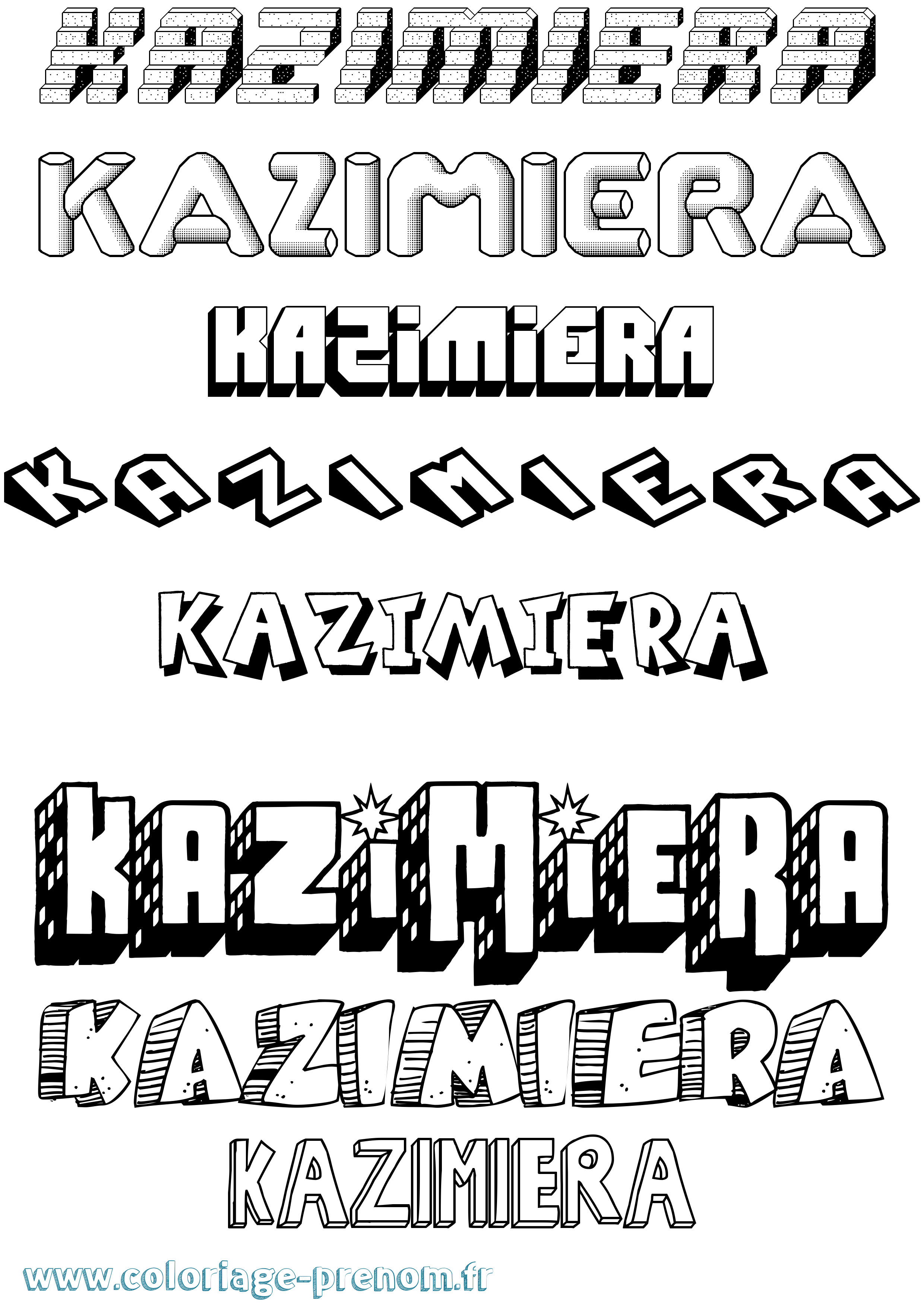 Coloriage Kazimiera Effet 3D Coloriage prénom Kazimiera Effet 3D