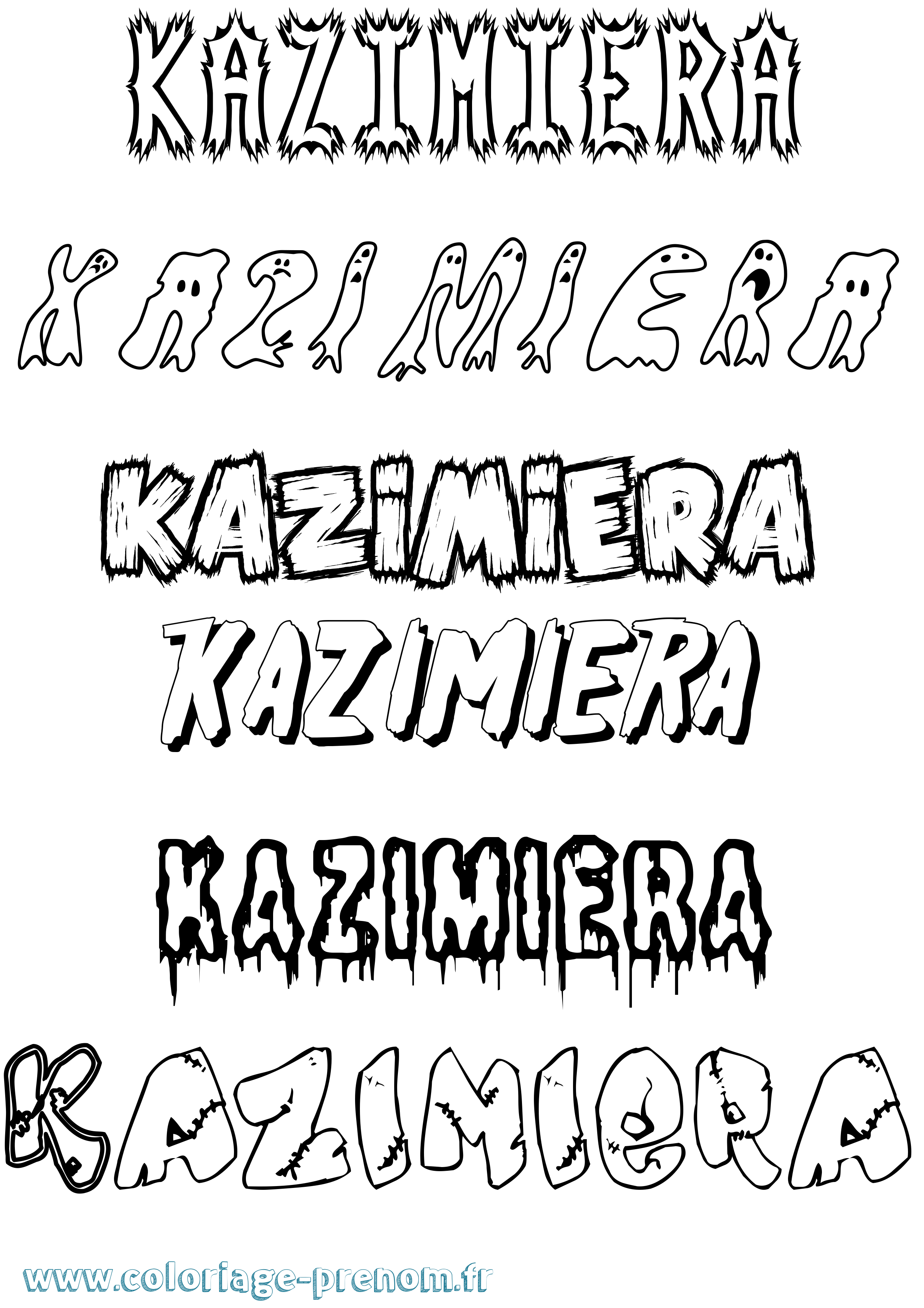 Coloriage Kazimiera Frisson Coloriage prénom Kazimiera Frisson