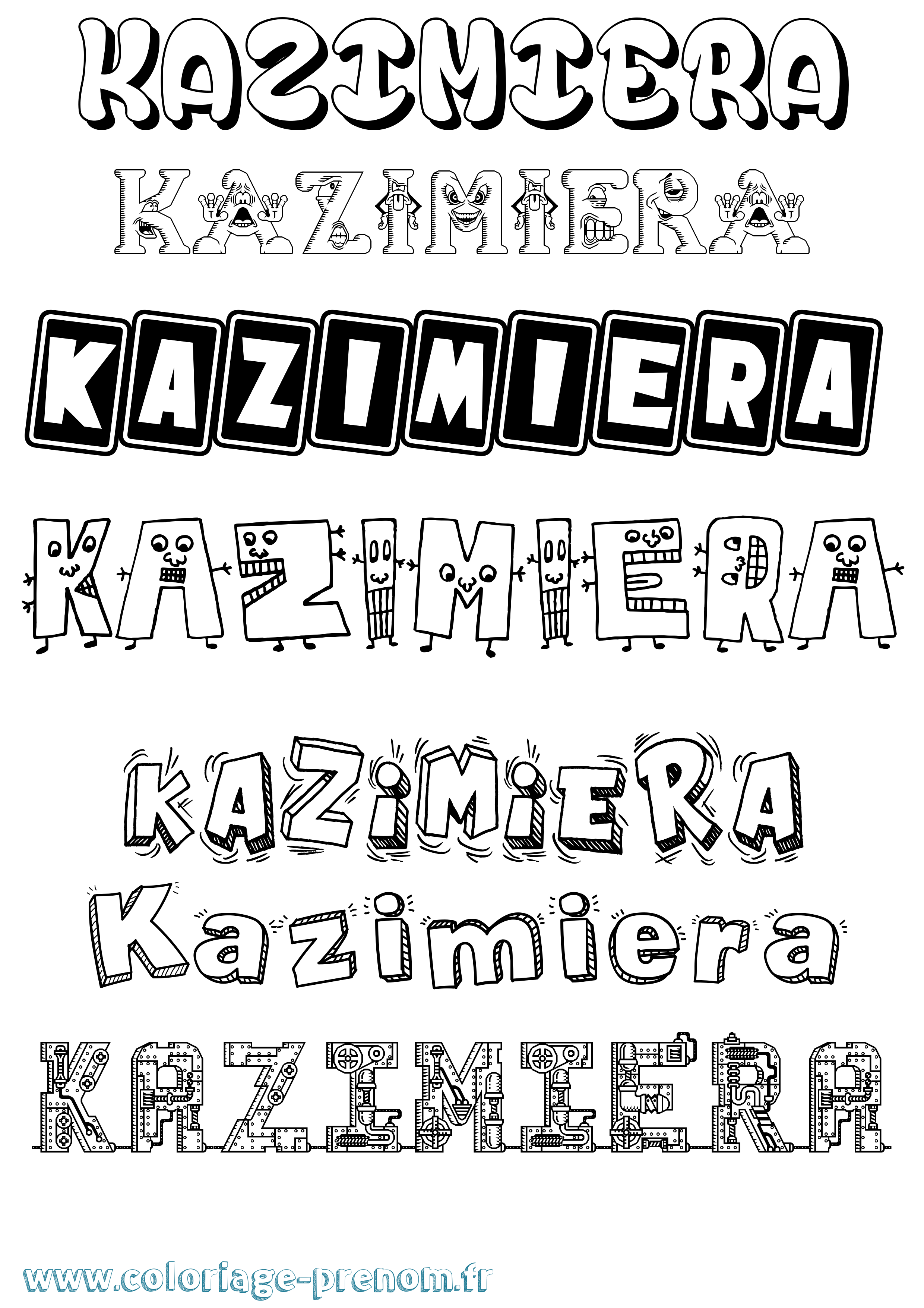 Coloriage Kazimiera Fun Coloriage prénom Kazimiera Fun