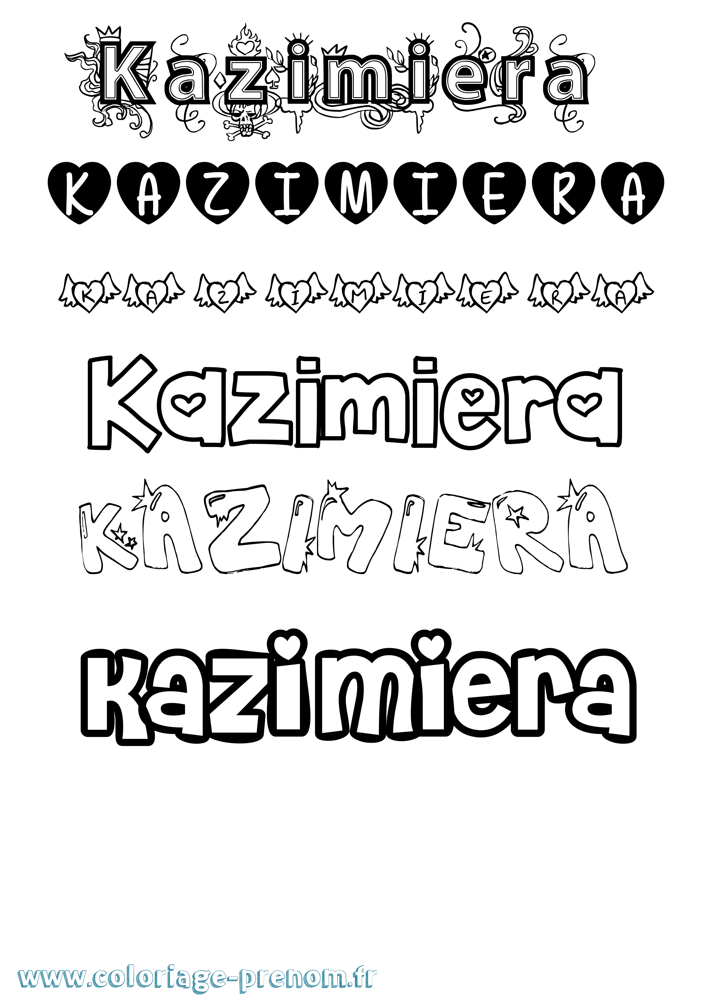 Coloriage Kazimiera Girly Coloriage prénom Kazimiera Girly