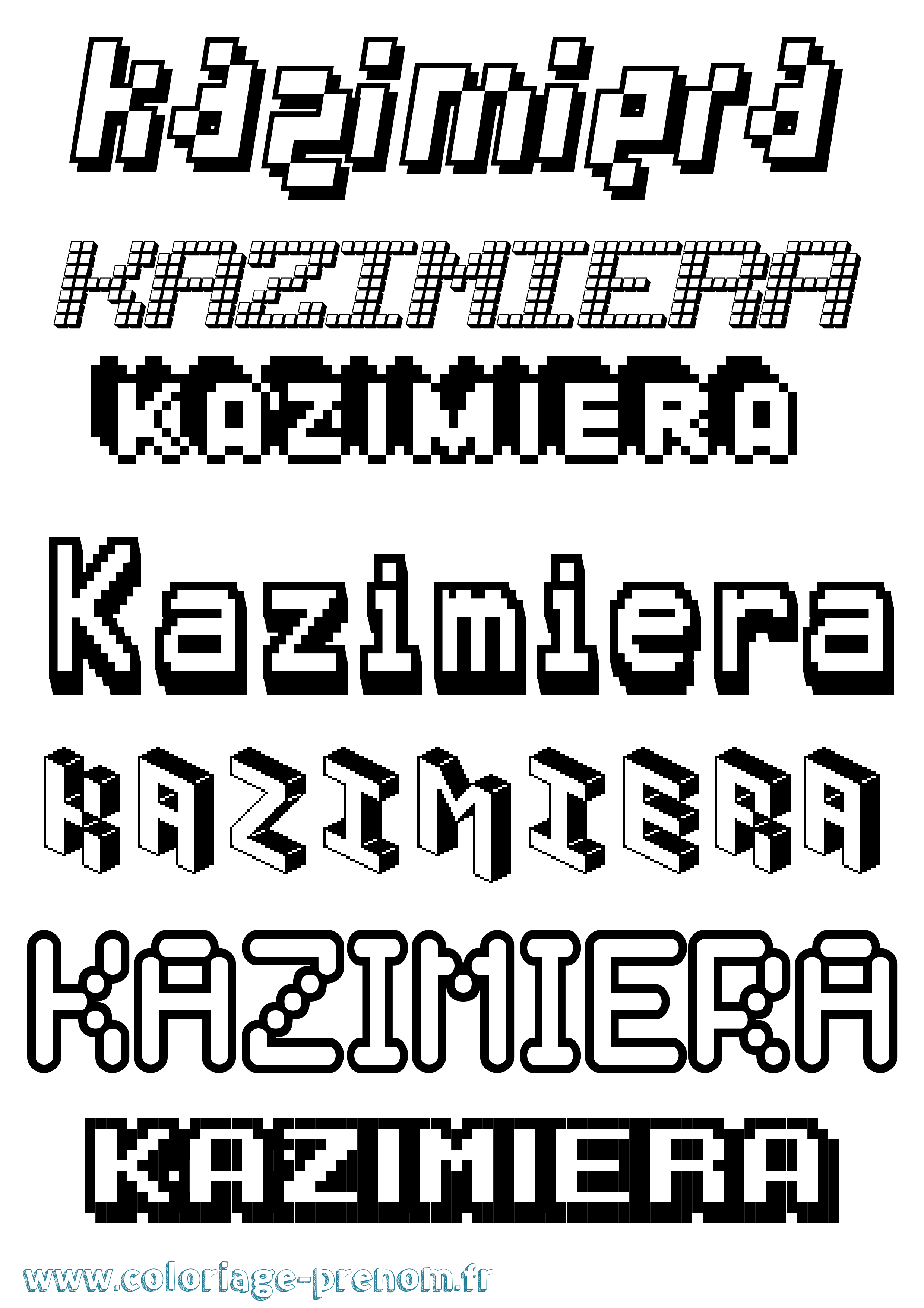 Coloriage Kazimiera Pixel Coloriage prénom Kazimiera Pixel