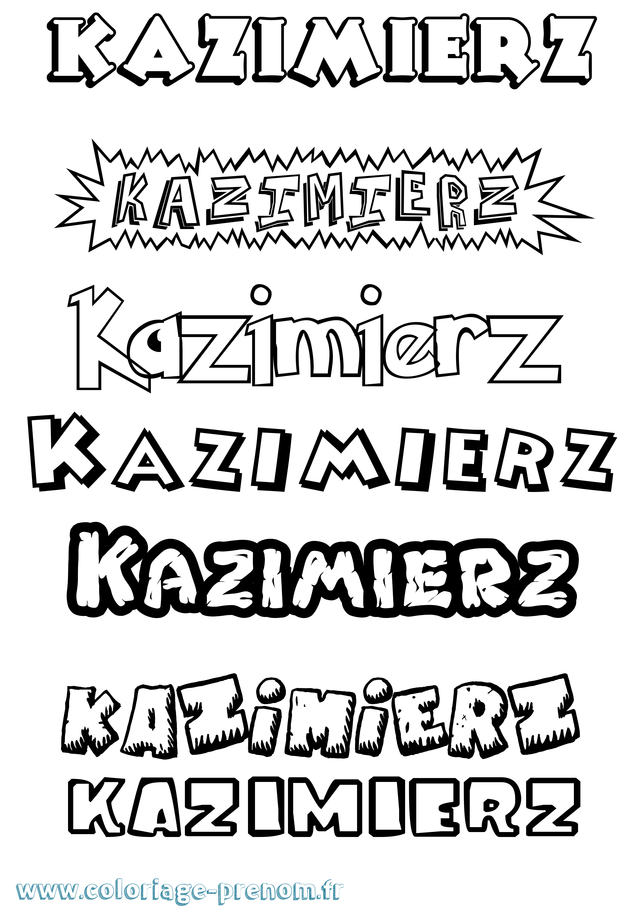 Coloriage Kazimierz Dessin Animé Coloriage prénom Kazimierz Dessin Animé