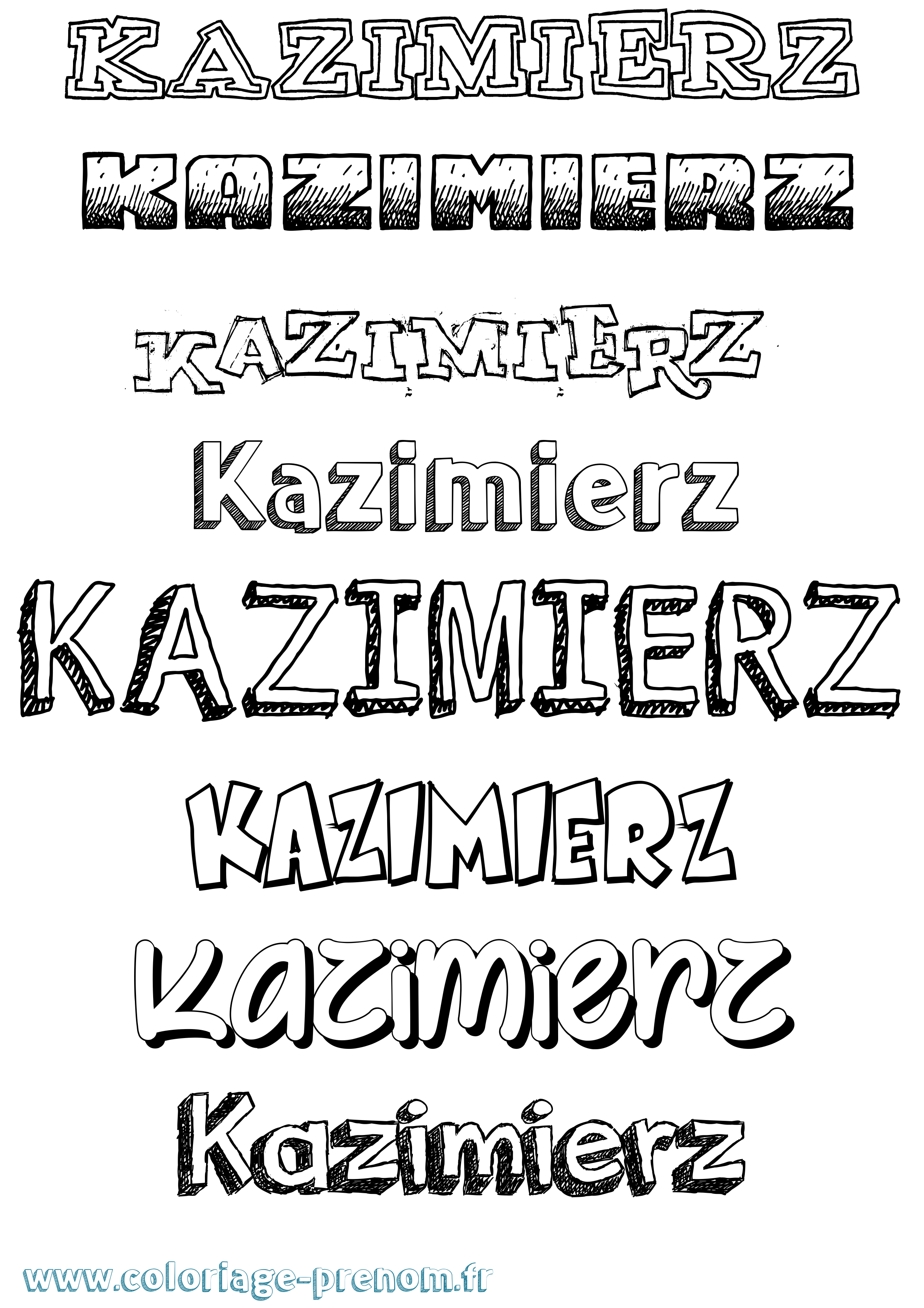 Coloriage prénom Kazimierz Dessiné