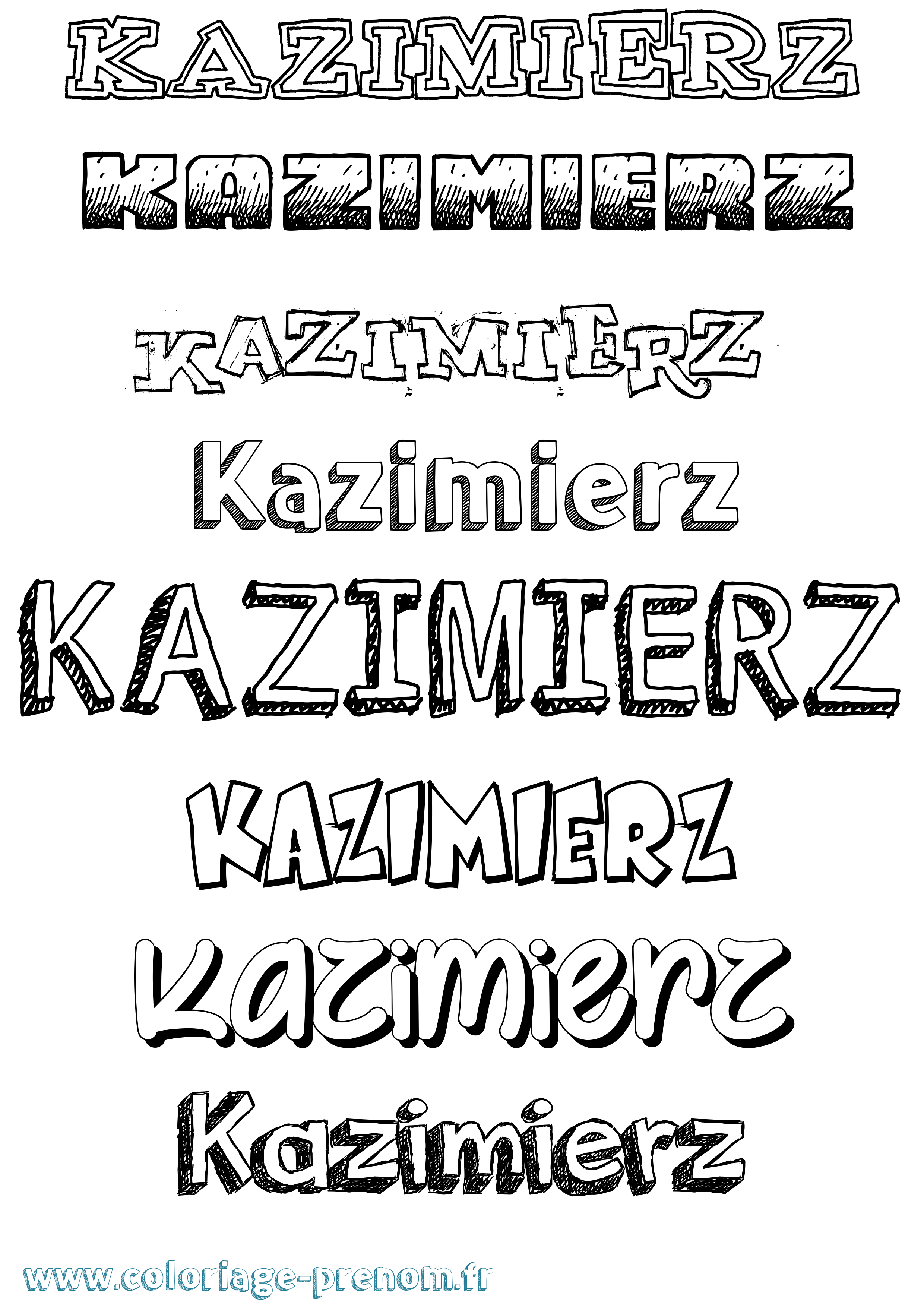 Coloriage Kazimierz Dessiné Coloriage prénom Kazimierz Dessiné