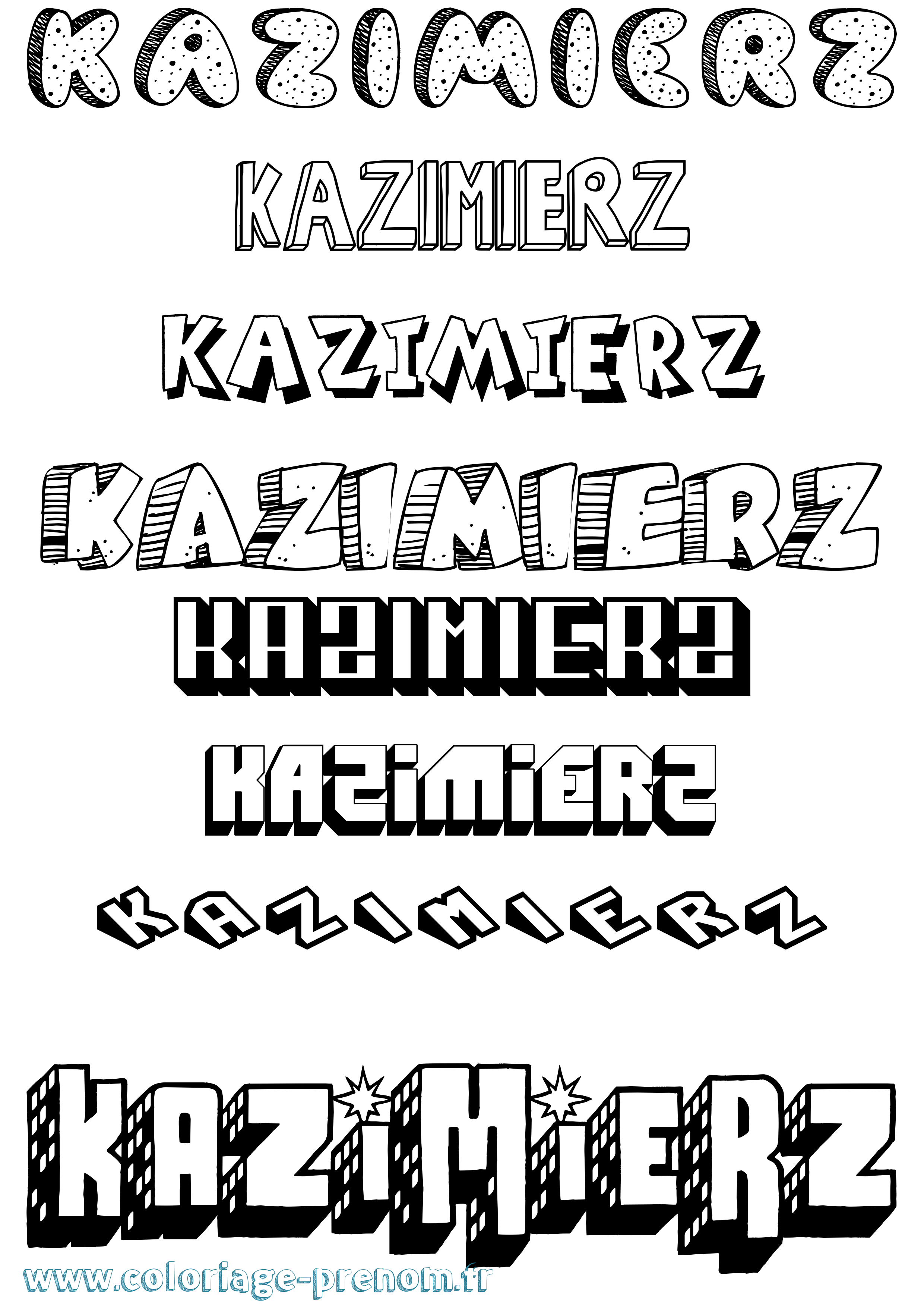 Coloriage prénom Kazimierz Effet 3D