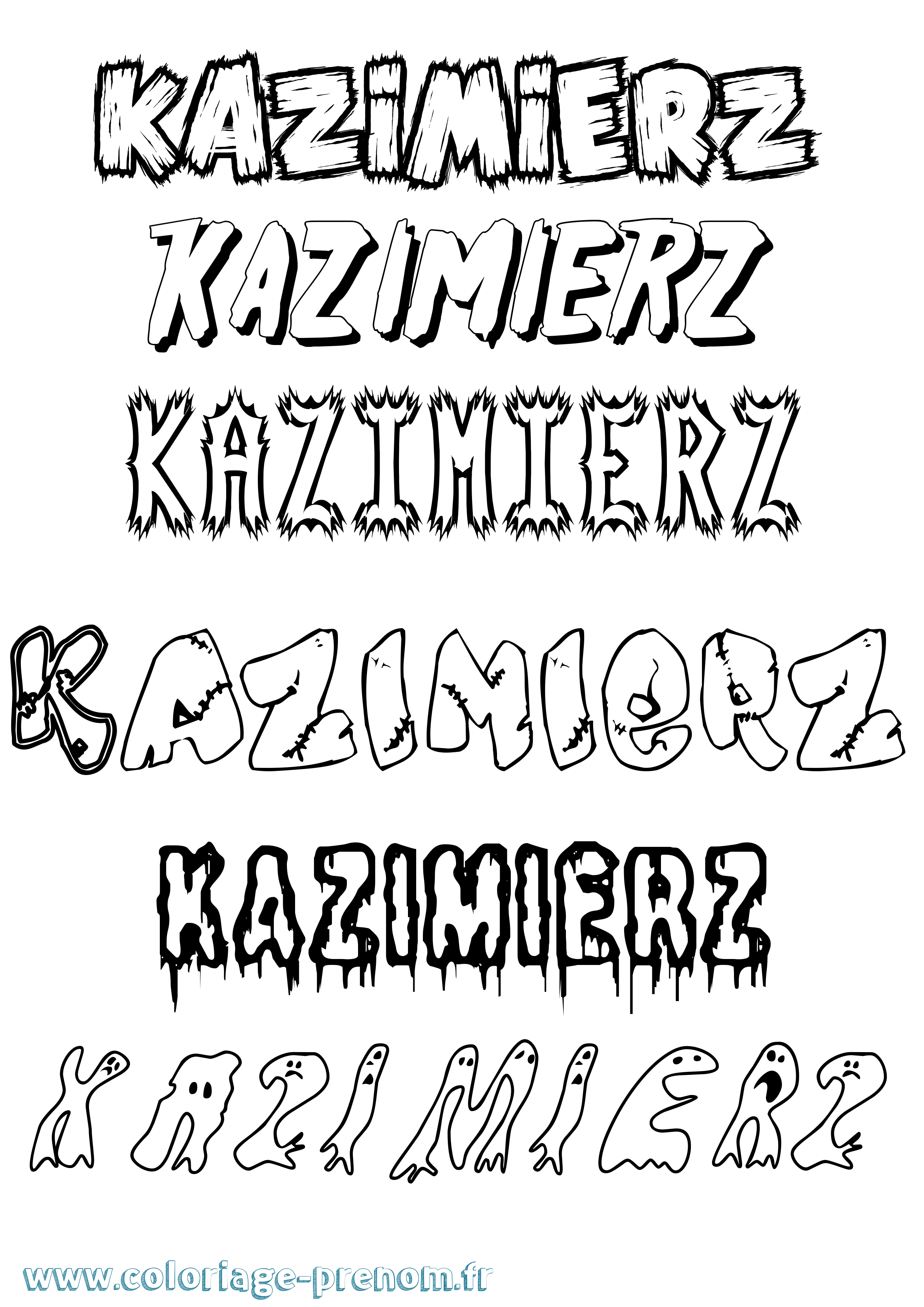 Coloriage prénom Kazimierz Frisson
