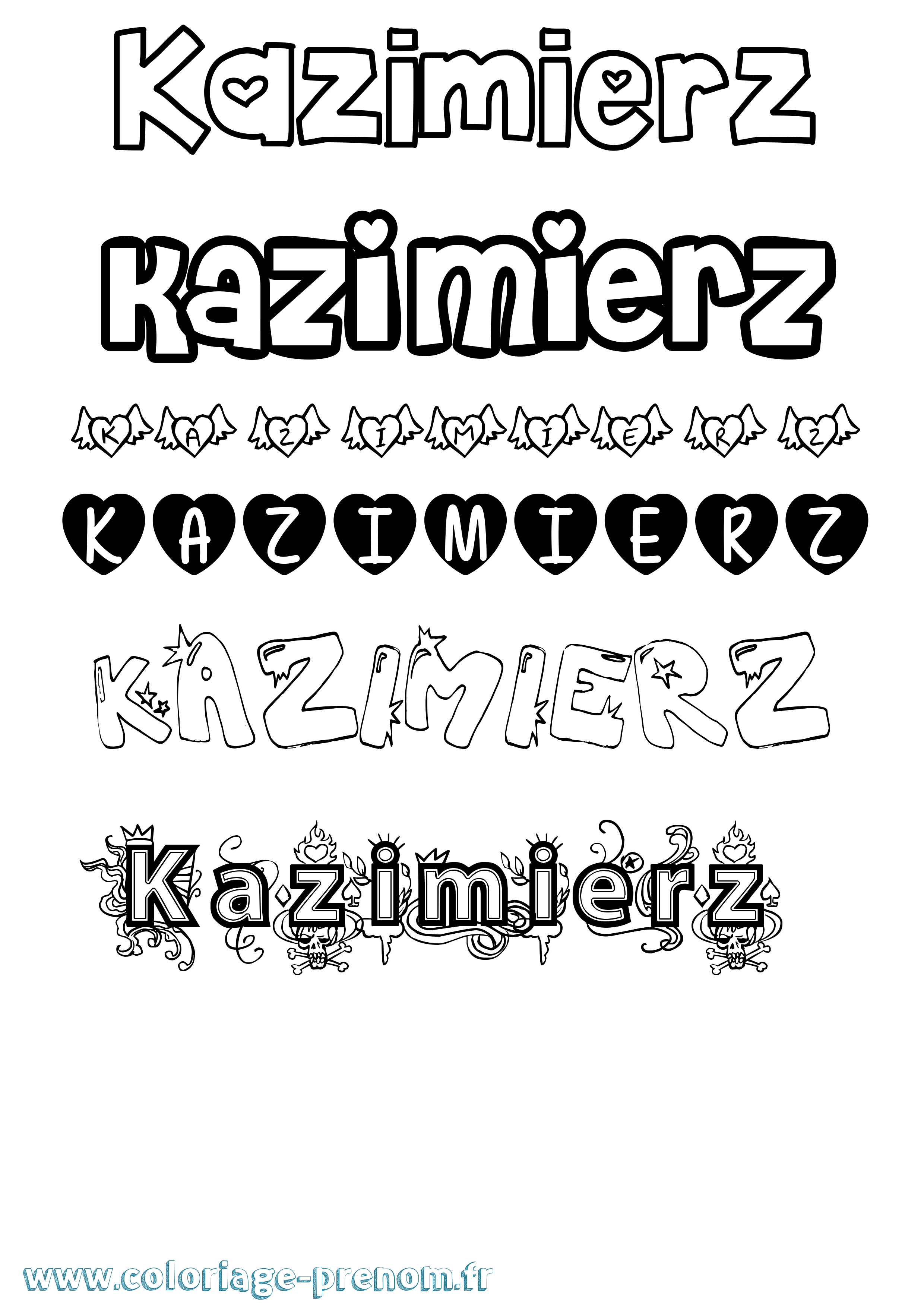Coloriage Kazimierz Girly Coloriage prénom Kazimierz Girly