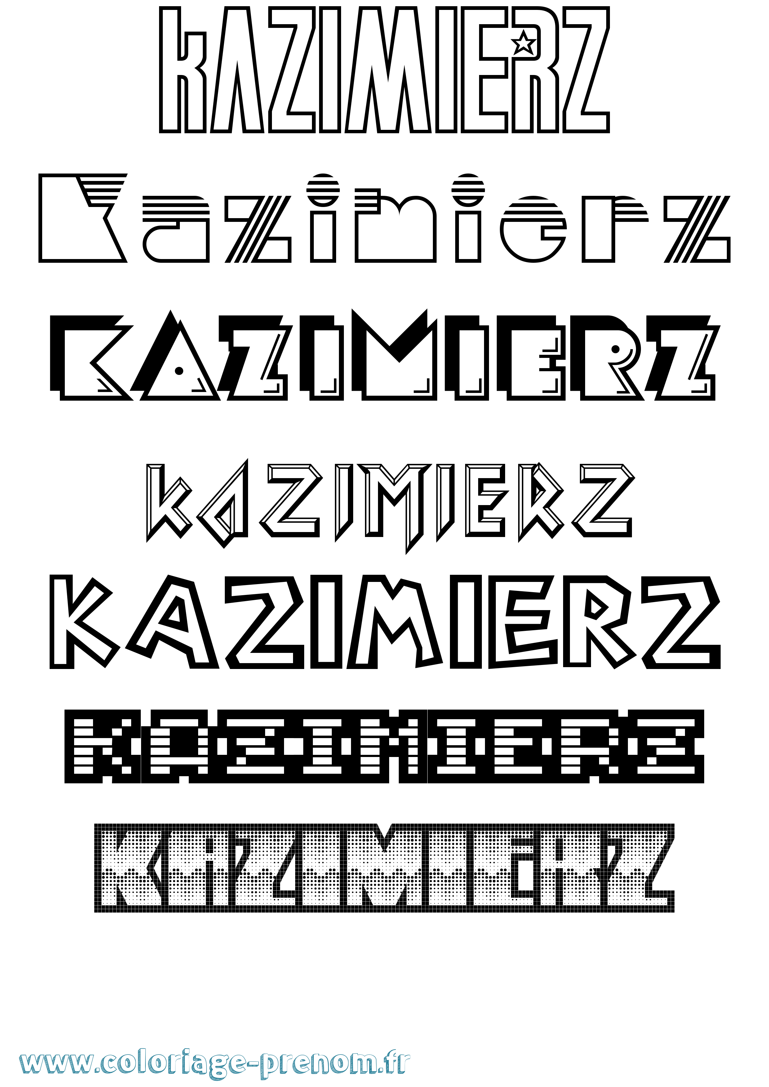 Coloriage Kazimierz Jeux Vidéos Coloriage prénom Kazimierz Jeux Vidéos