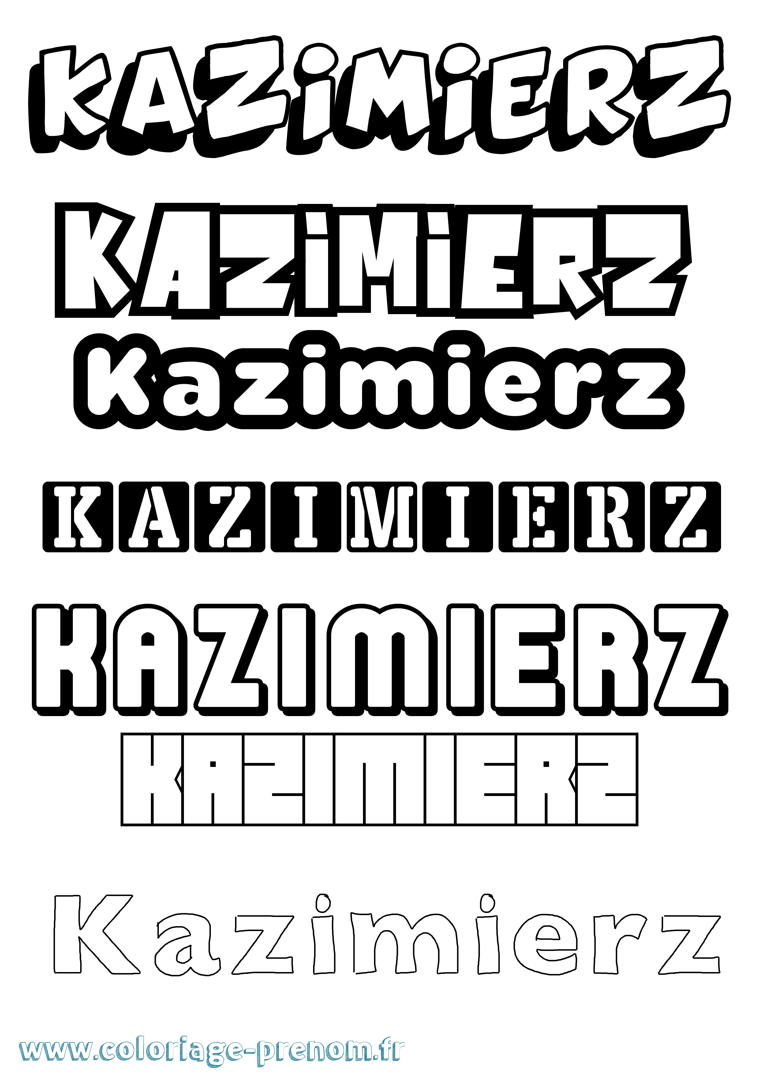Coloriage Kazimierz Simple Coloriage prénom Kazimierz Simple