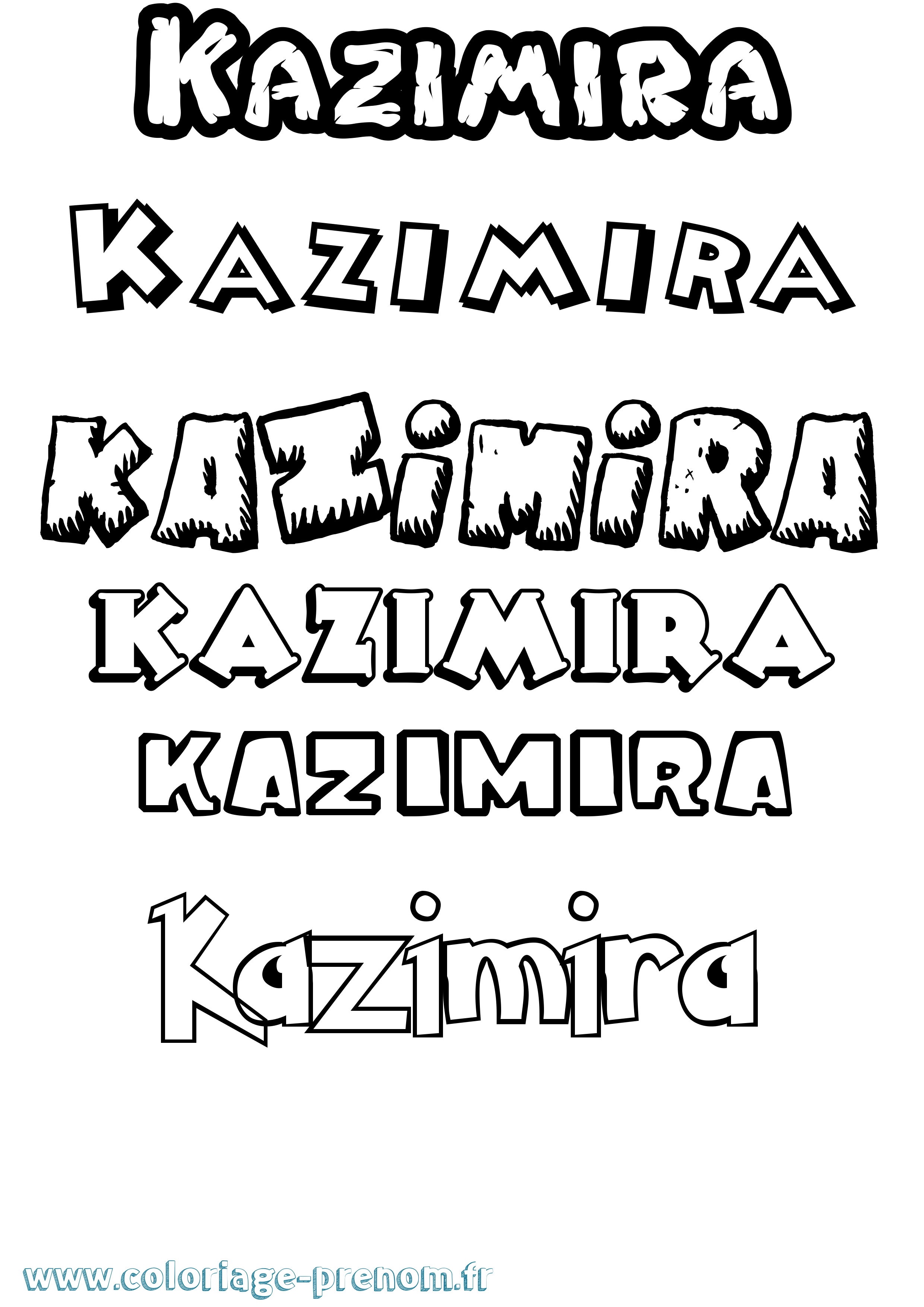 Coloriage prénom Kazimira Dessin Animé