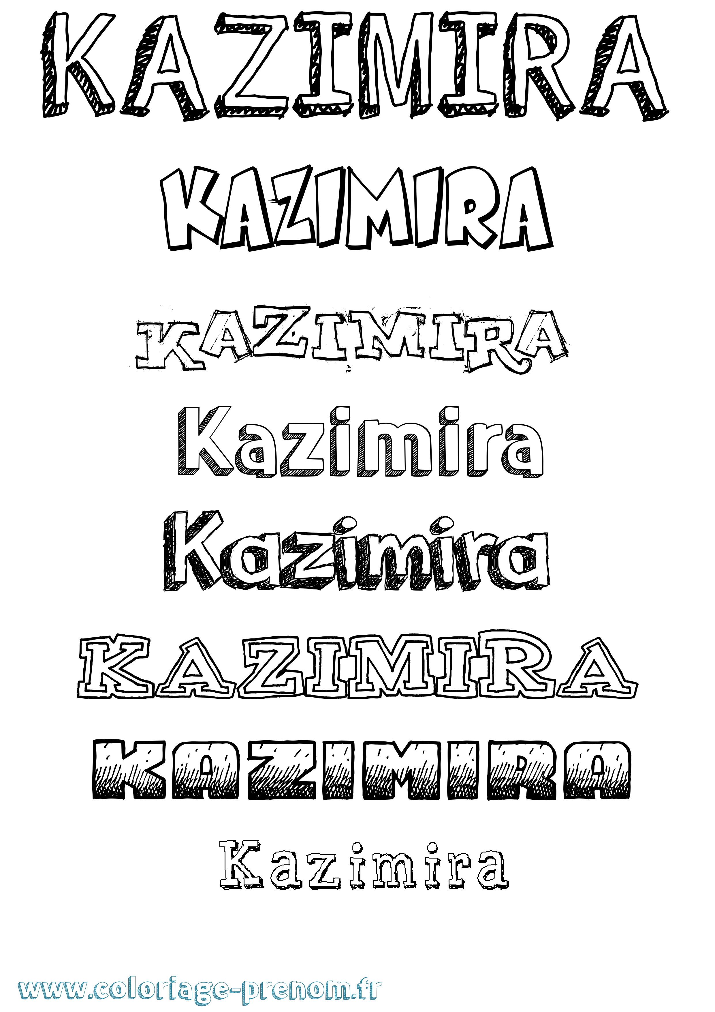 Coloriage prénom Kazimira Dessiné
