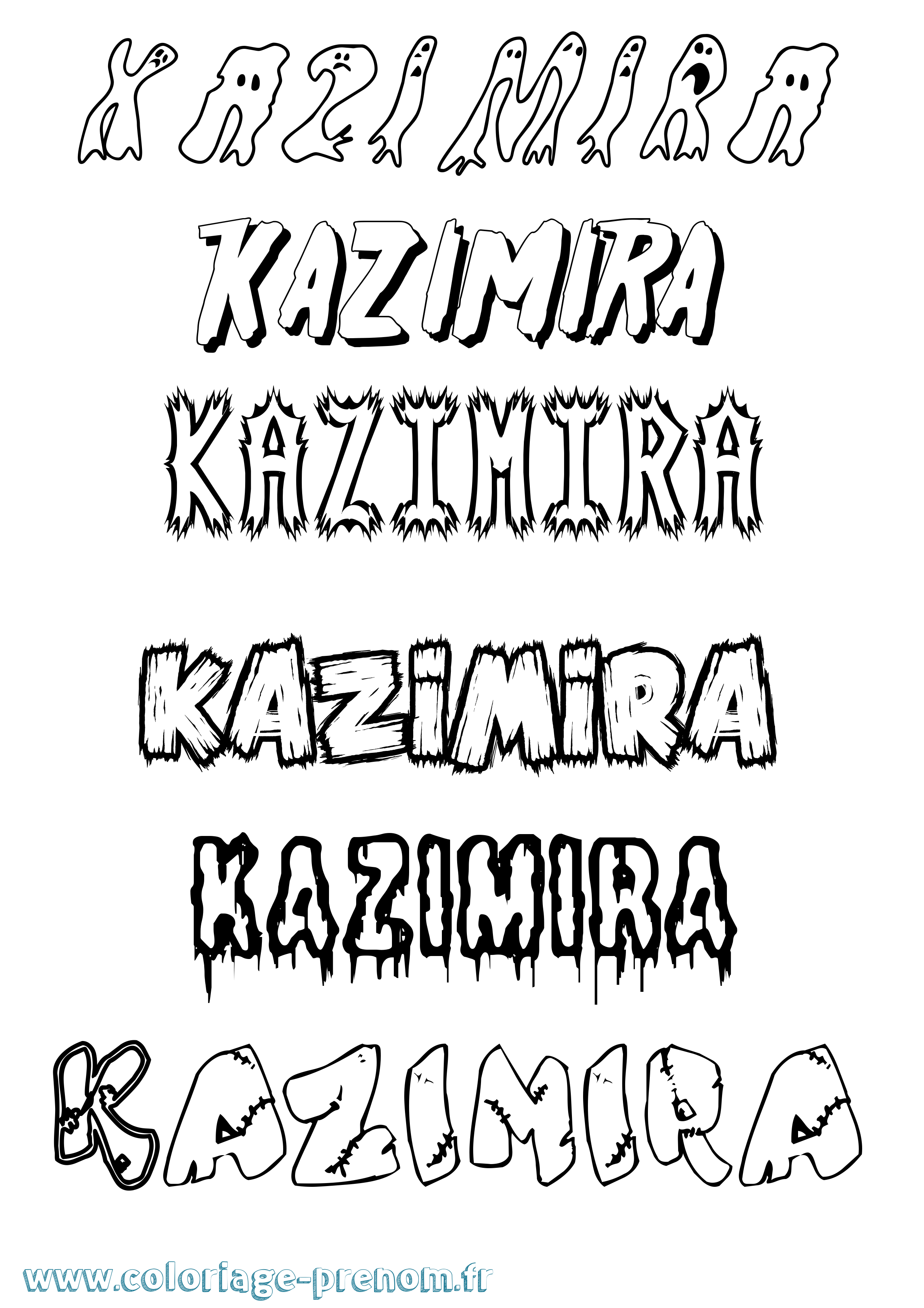 Coloriage prénom Kazimira Frisson