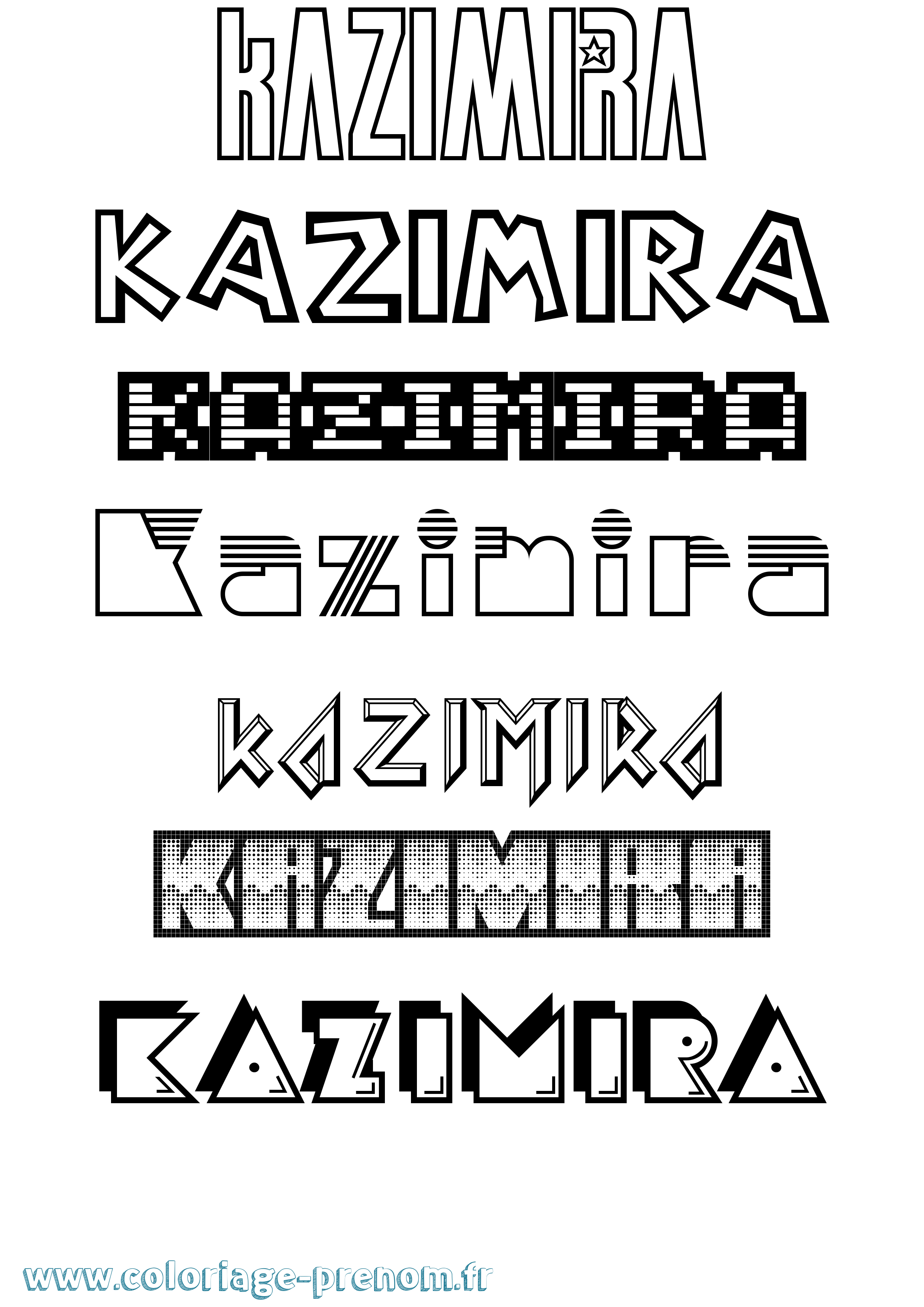 Coloriage prénom Kazimira Jeux Vidéos
