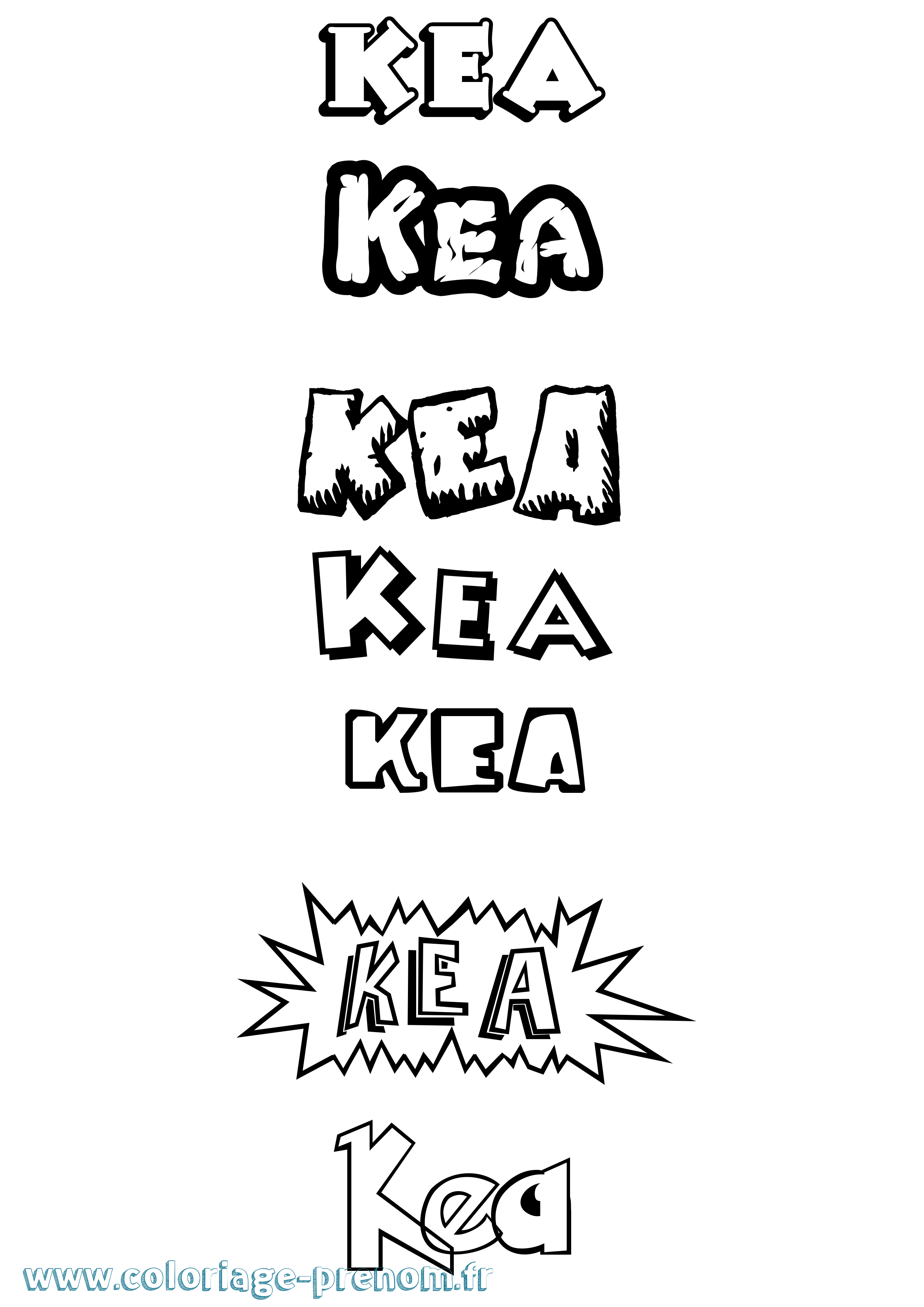 Coloriage prénom Kea Dessin Animé