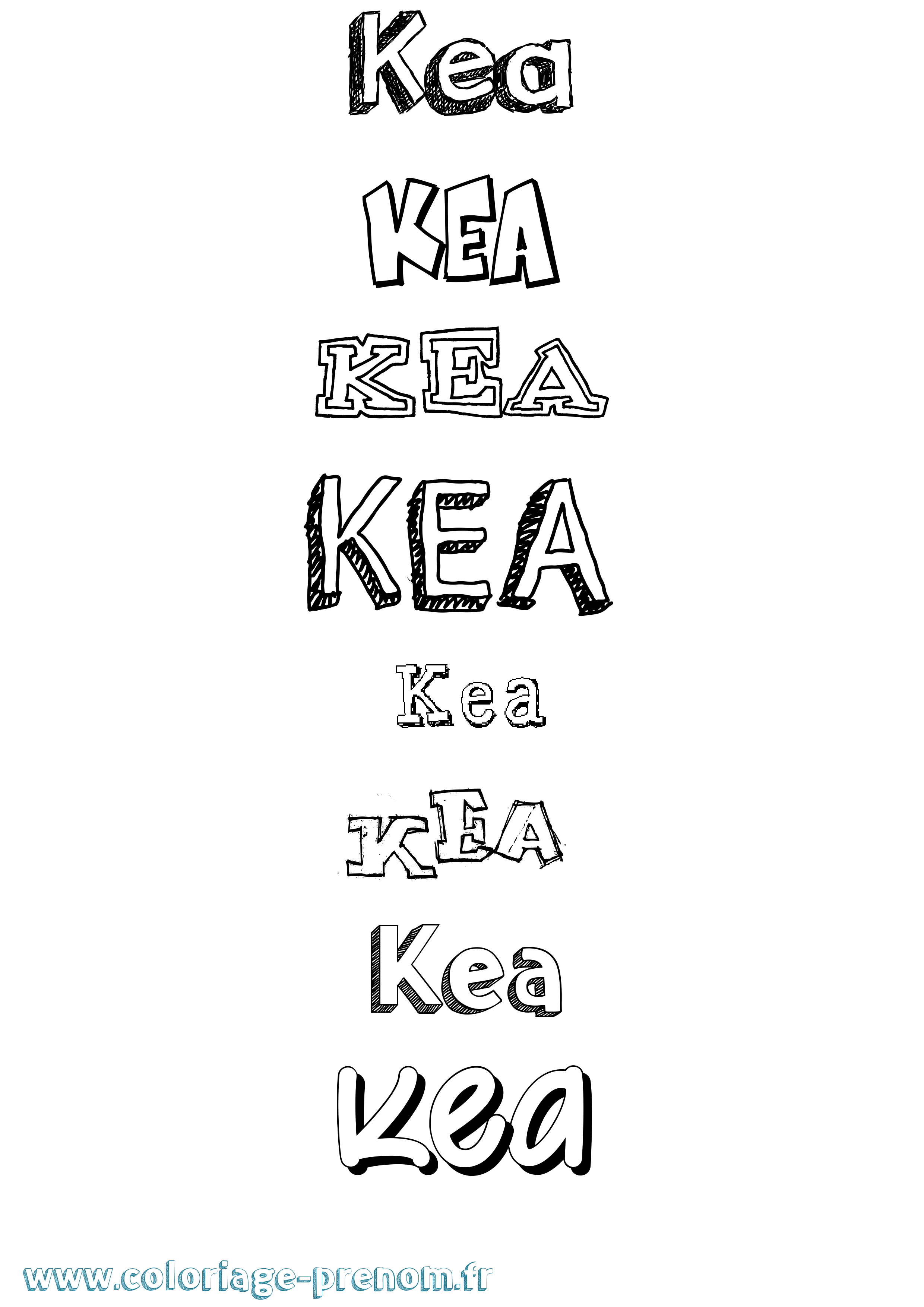 Coloriage prénom Kea Dessiné