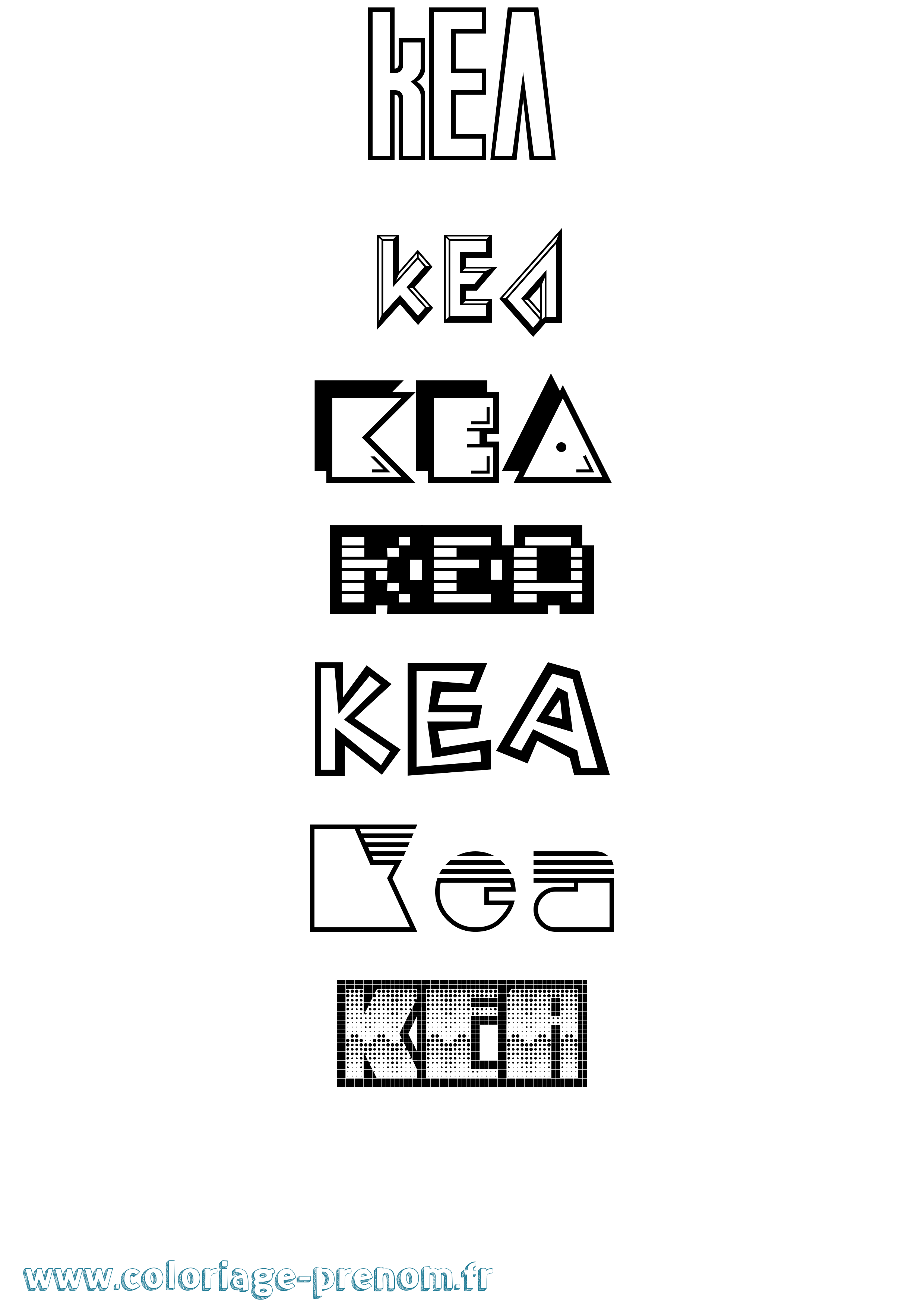 Coloriage prénom Kea Jeux Vidéos