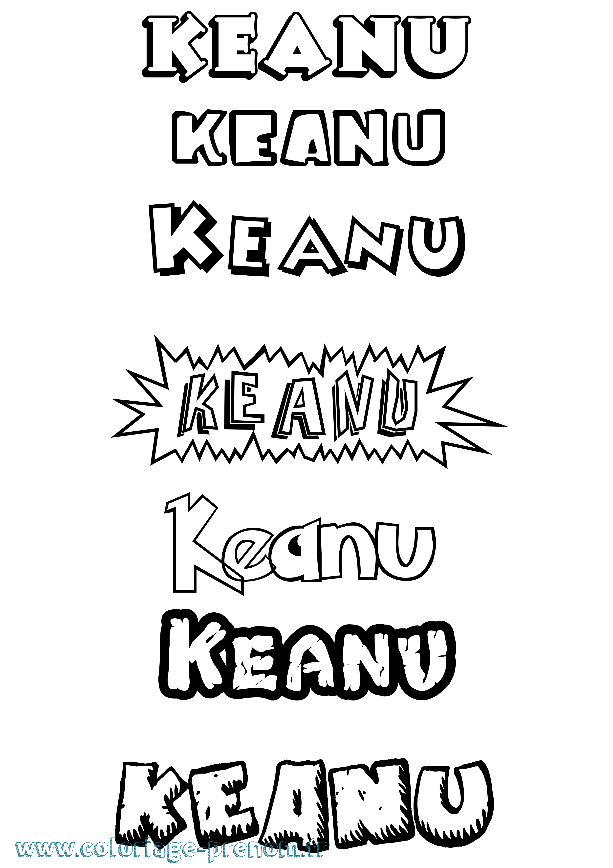 Coloriage Keanu Dessin Animé Coloriage prénom Keanu Dessin Animé