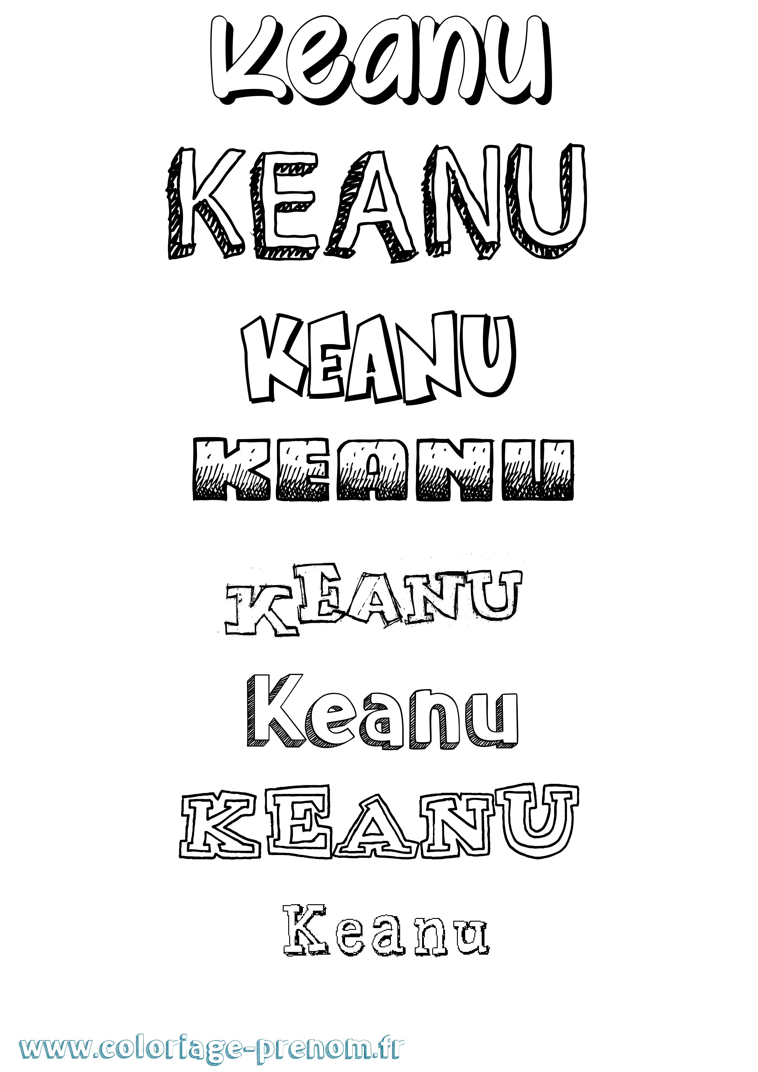 Coloriage Keanu Dessiné Coloriage prénom Keanu Dessiné