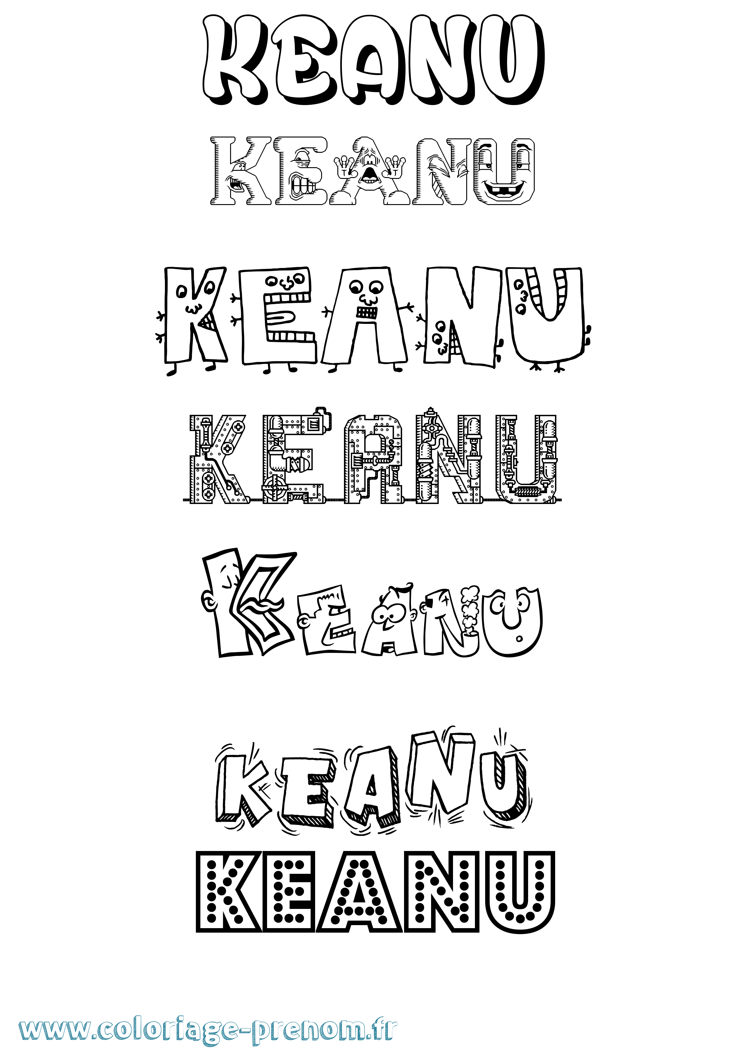 Coloriage Keanu Fun Coloriage prénom Keanu Fun