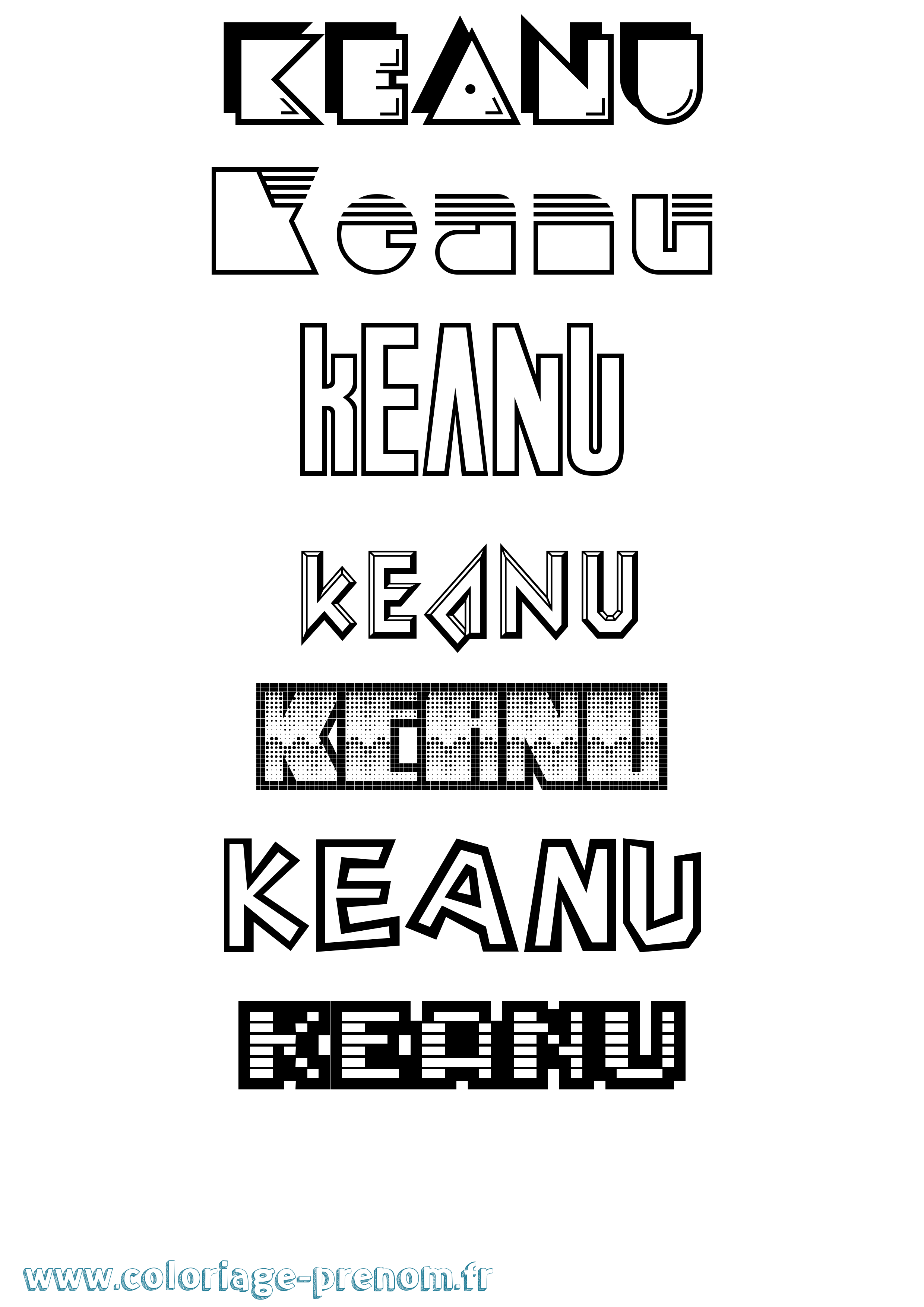 Coloriage Keanu Jeux Vidéos Coloriage prénom Keanu Jeux Vidéos