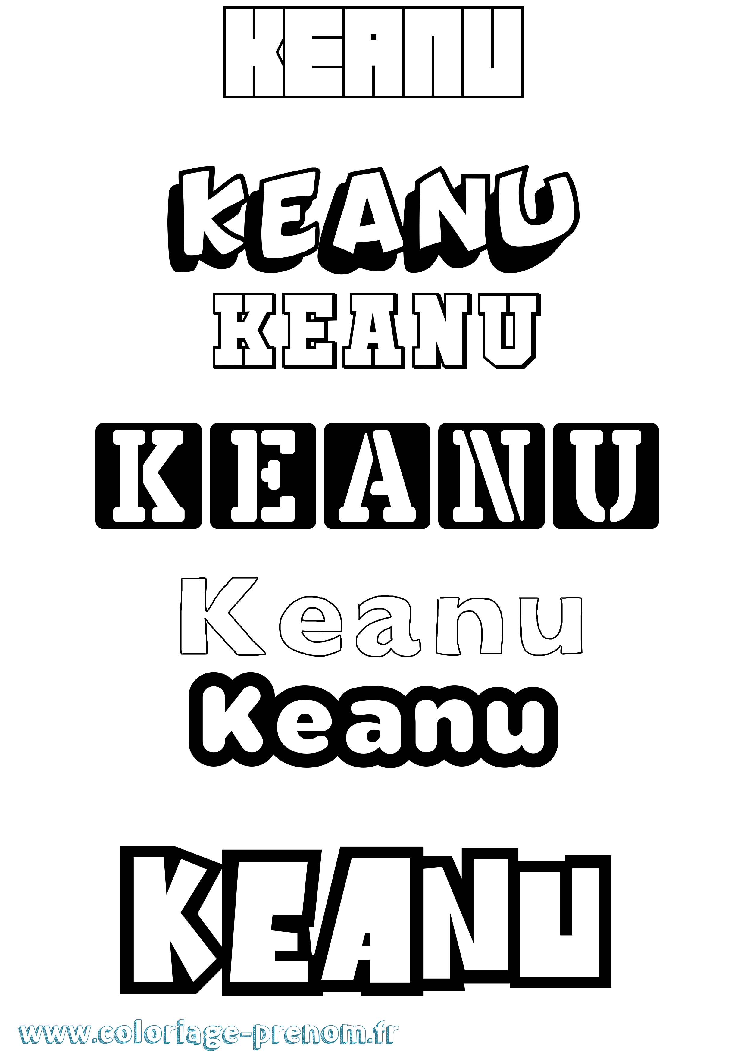 Coloriage Keanu Simple Coloriage prénom Keanu Simple