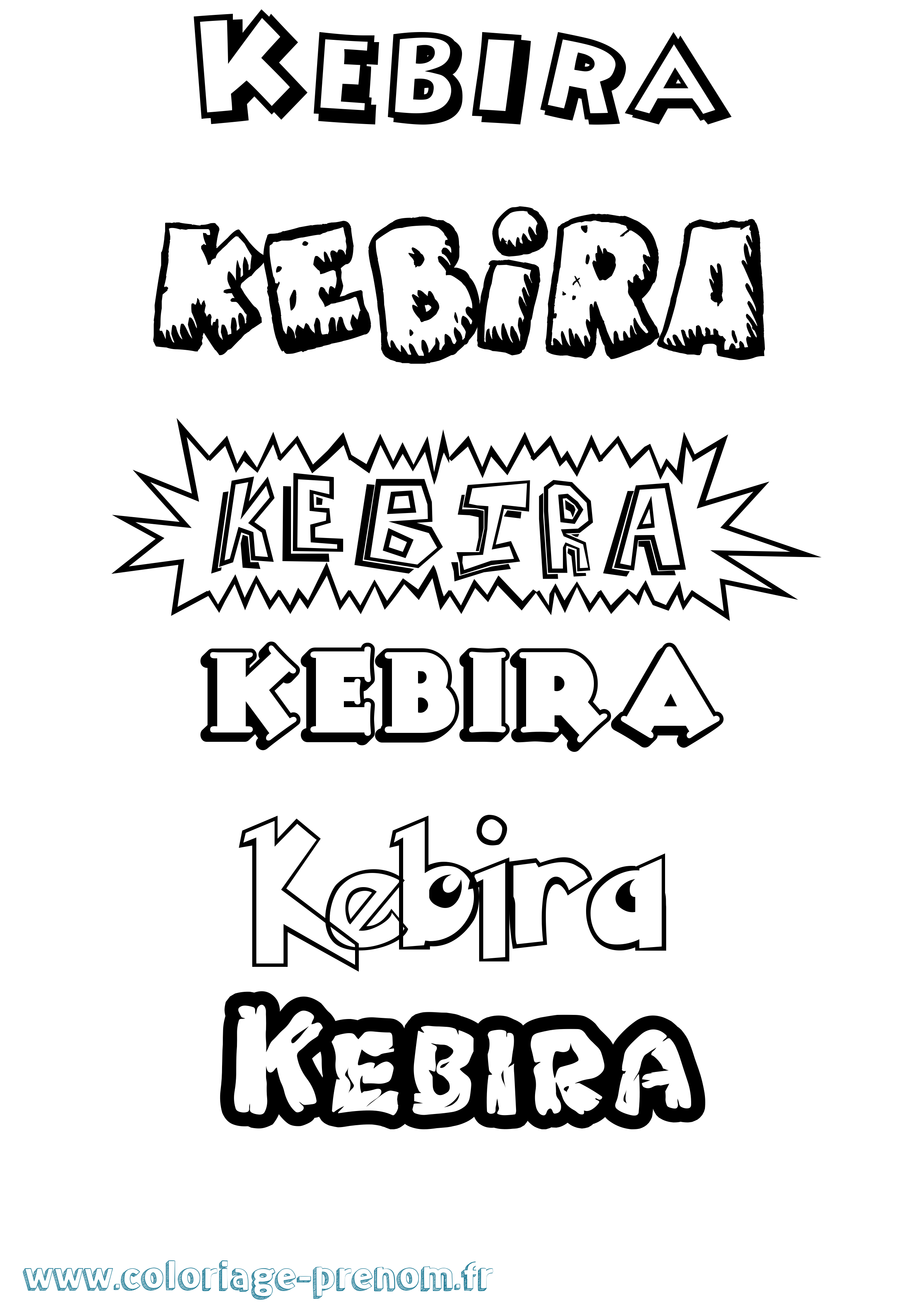 Coloriage prénom Kebira Dessin Animé