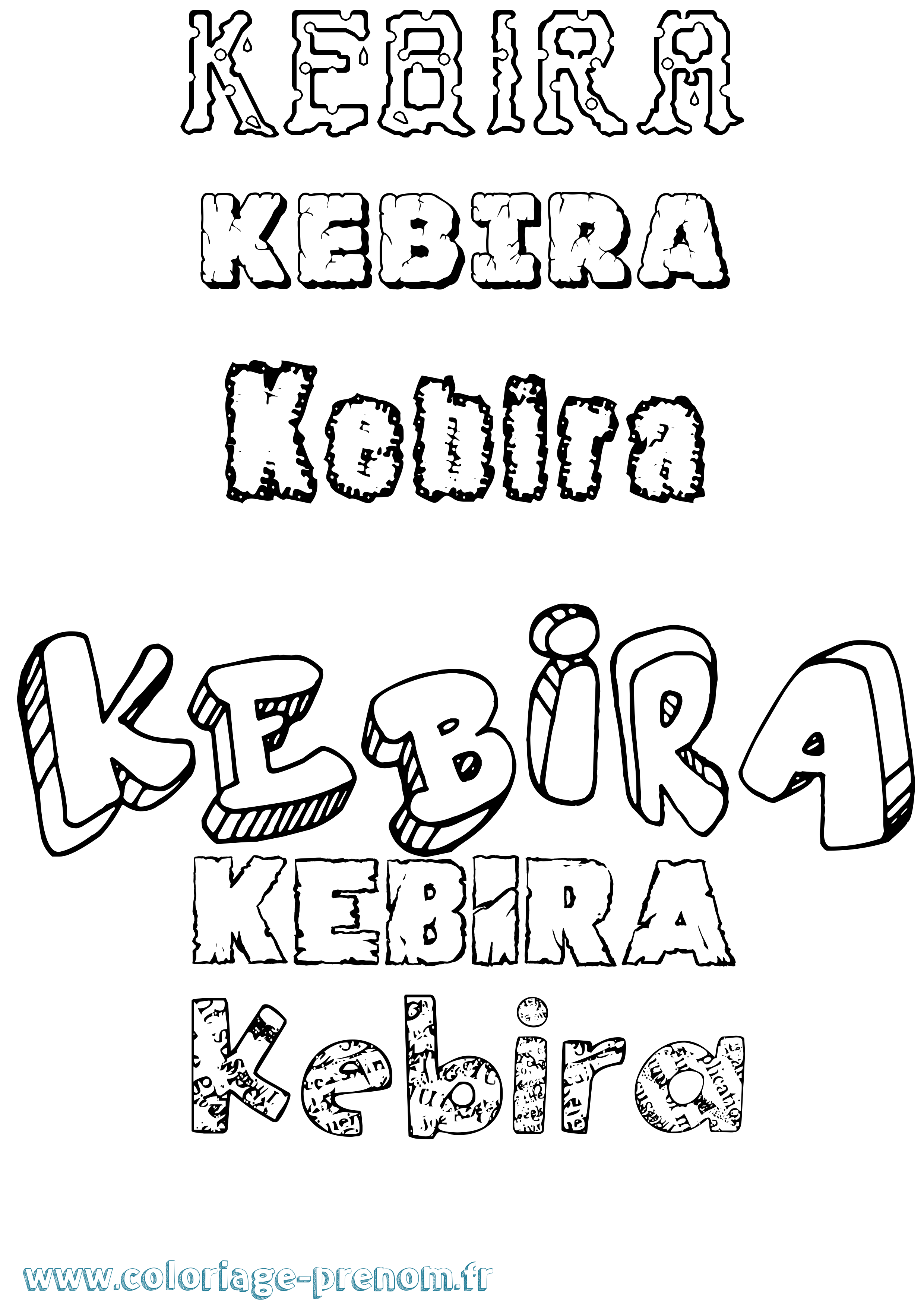Coloriage prénom Kebira Destructuré