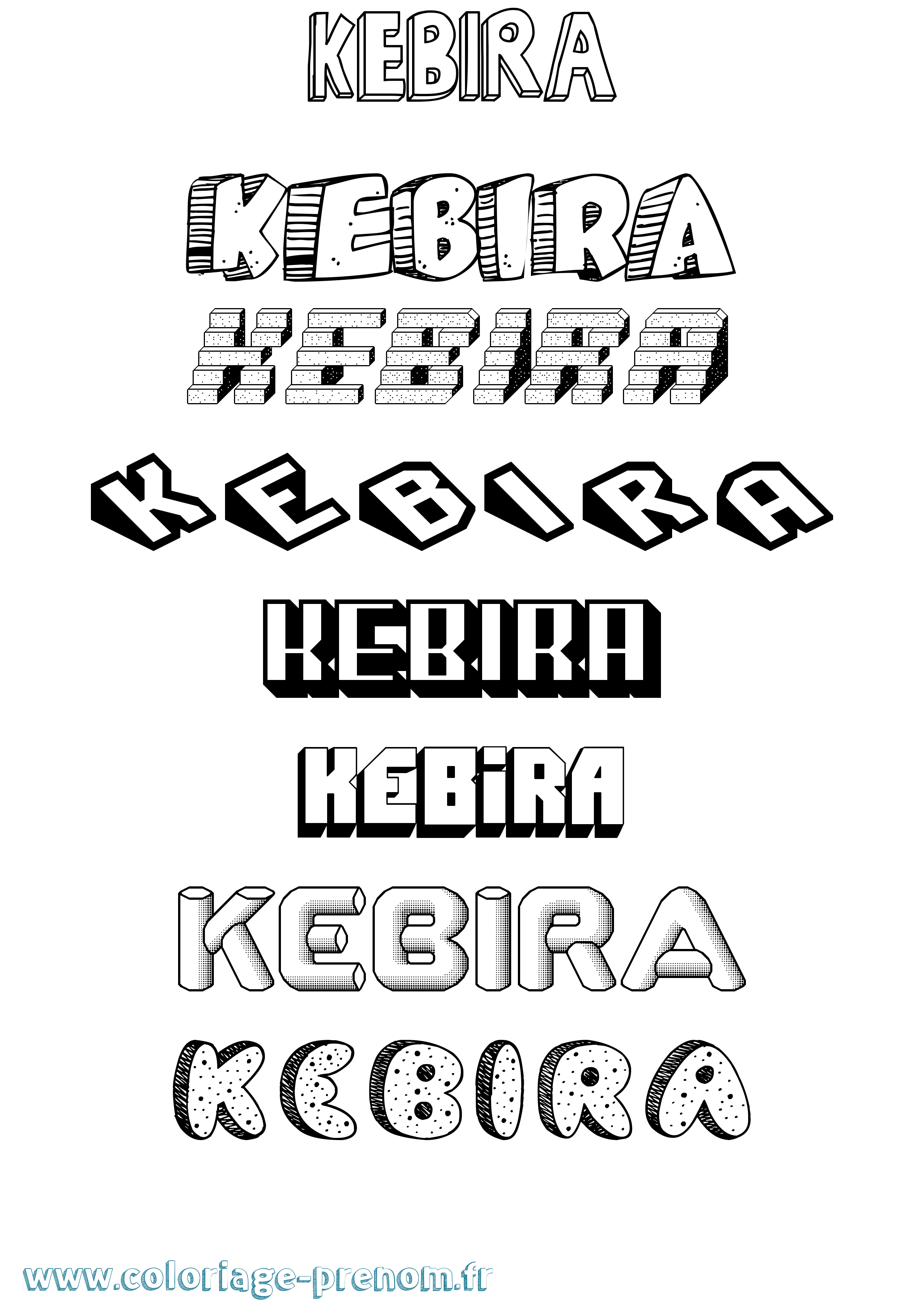 Coloriage prénom Kebira Effet 3D
