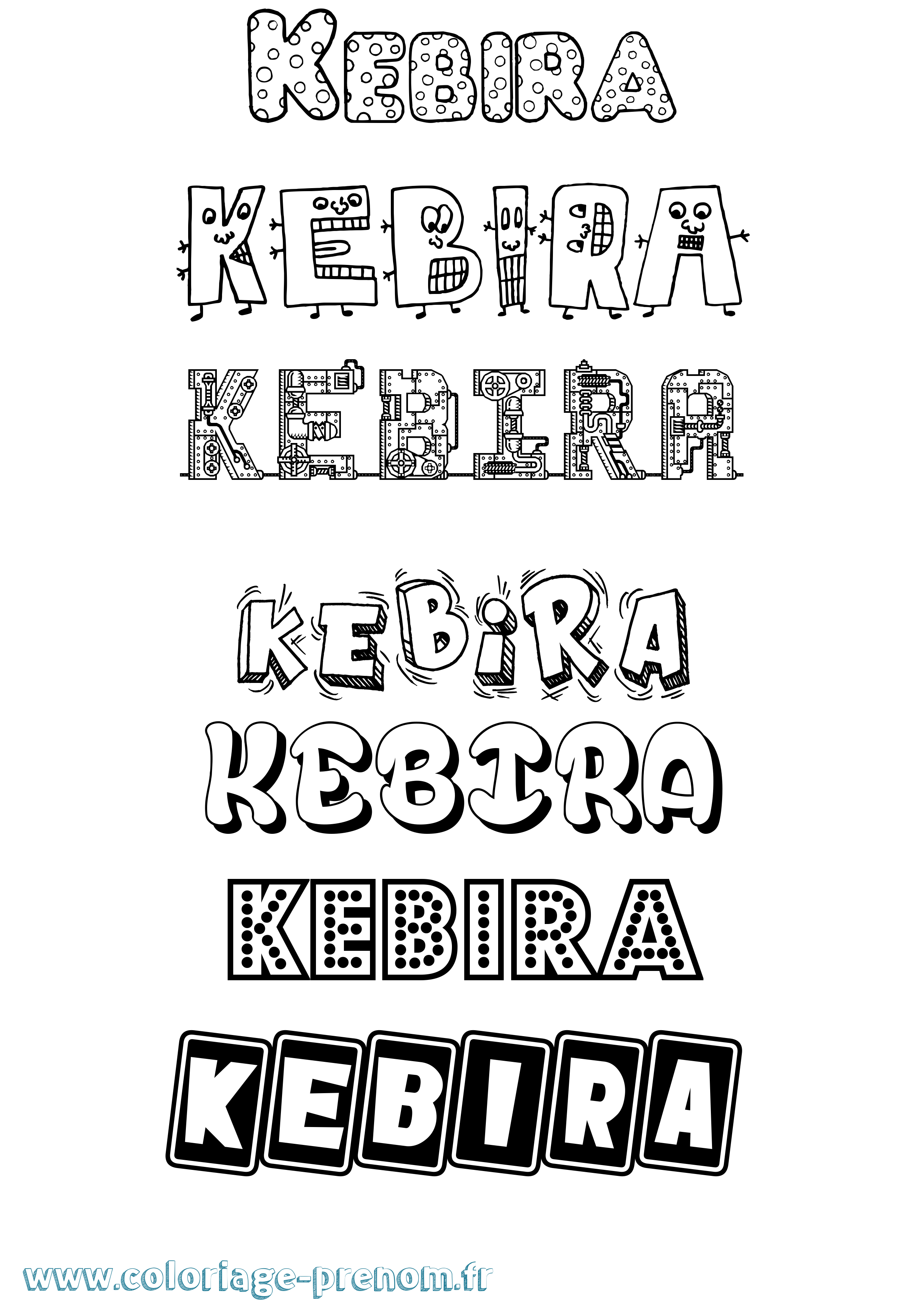 Coloriage prénom Kebira Fun