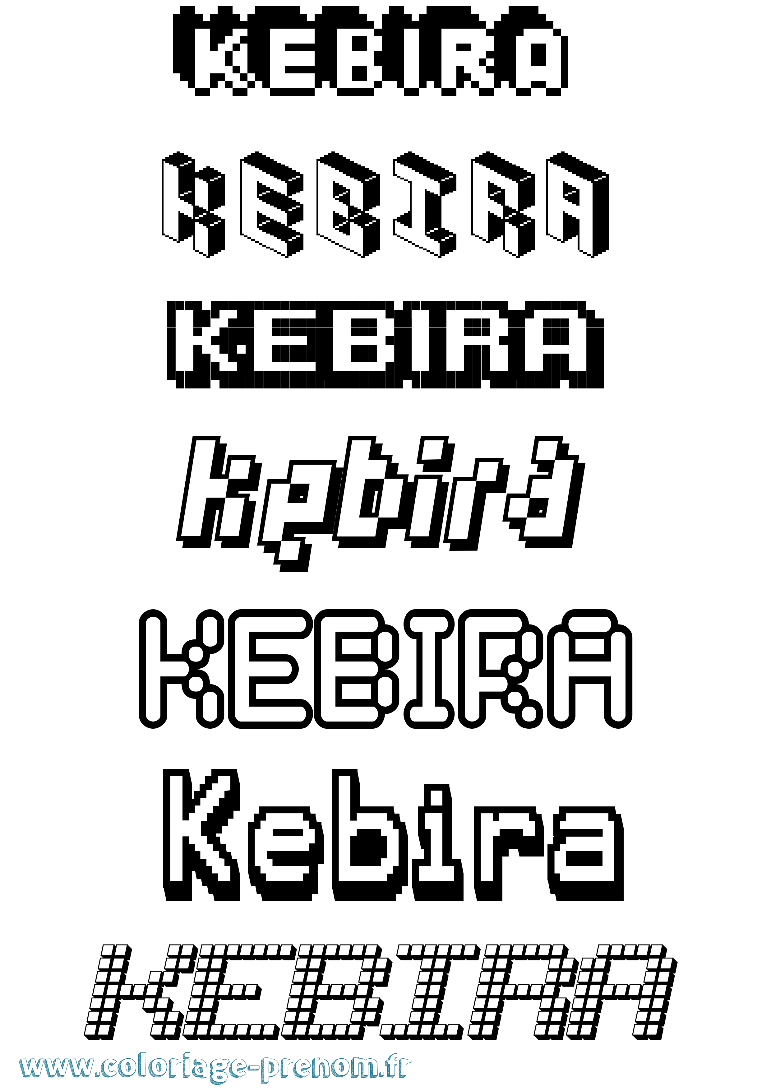 Coloriage prénom Kebira Pixel