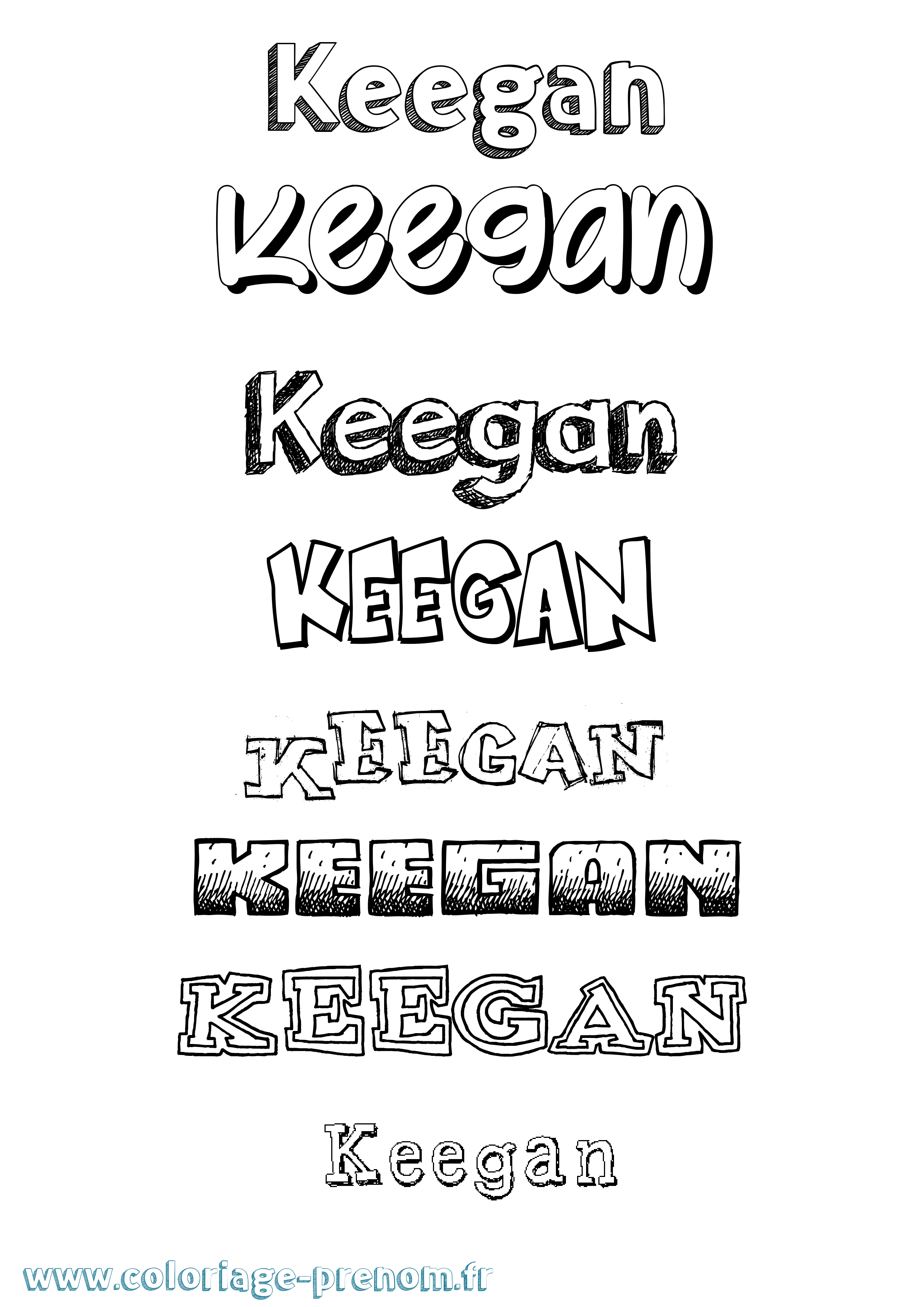 Coloriage prénom Keegan Dessiné