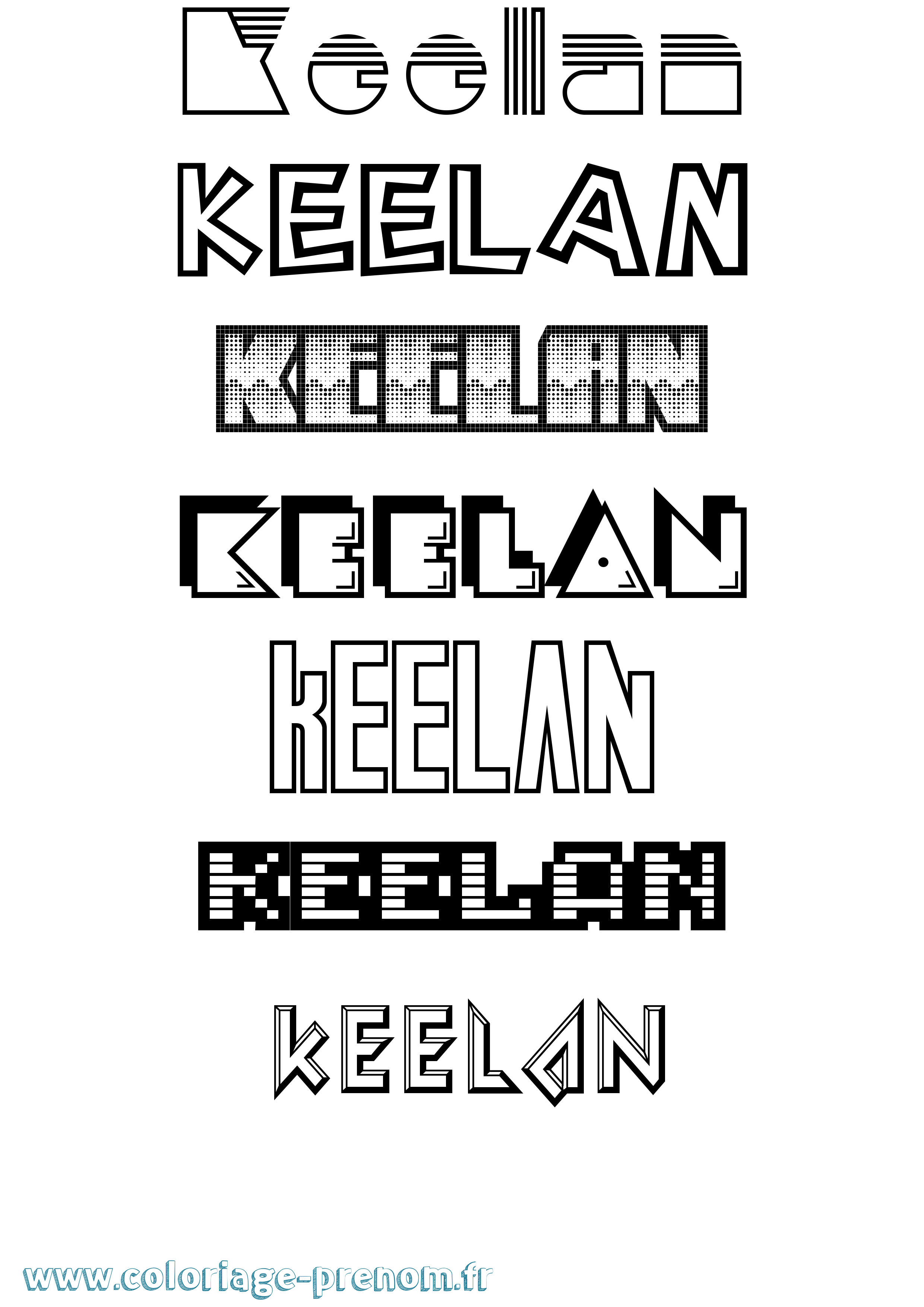 Coloriage prénom Keelan Jeux Vidéos