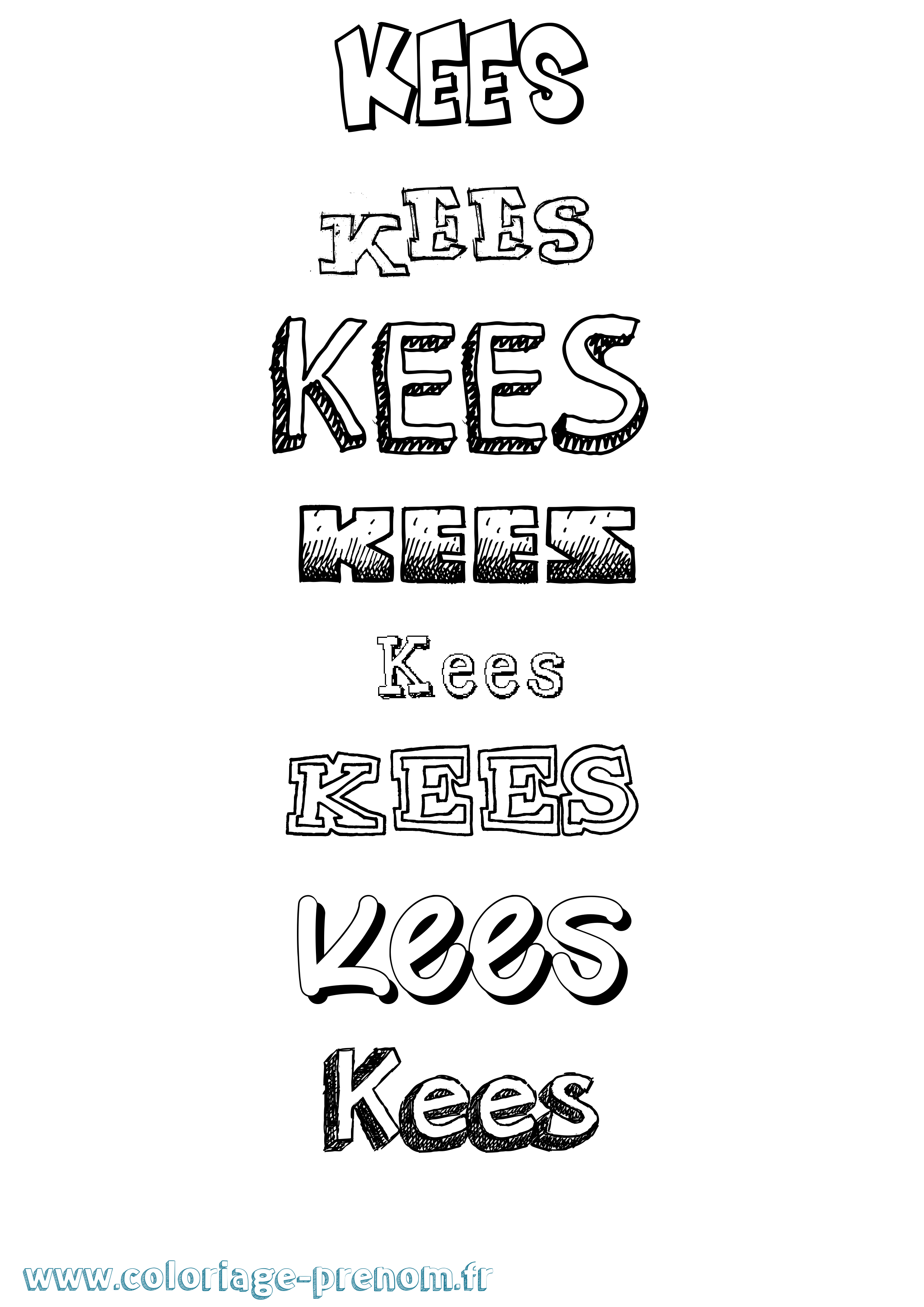 Coloriage Kees Dessiné Coloriage prénom Kees Dessiné