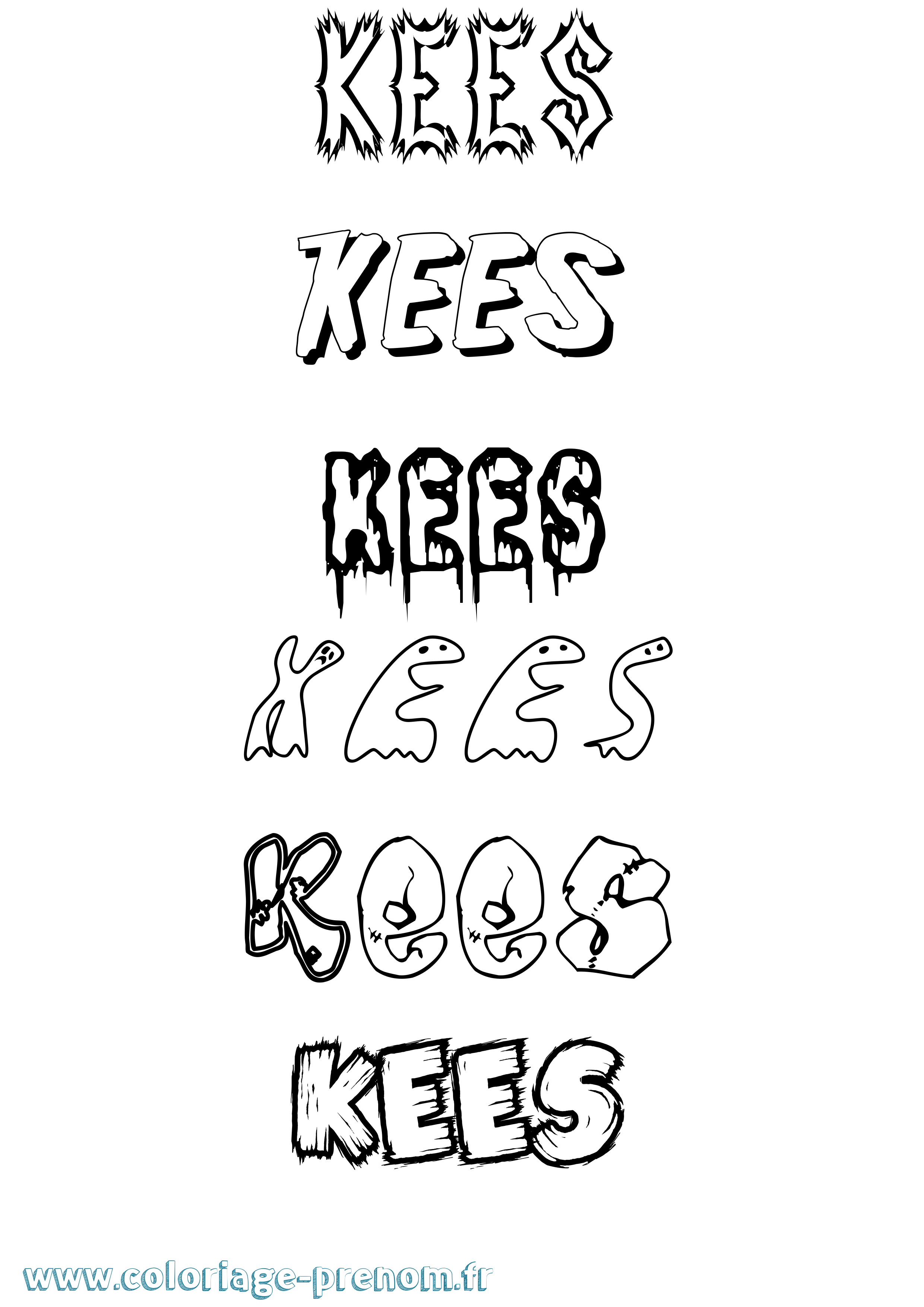 Coloriage Kees Frisson Coloriage prénom Kees Frisson