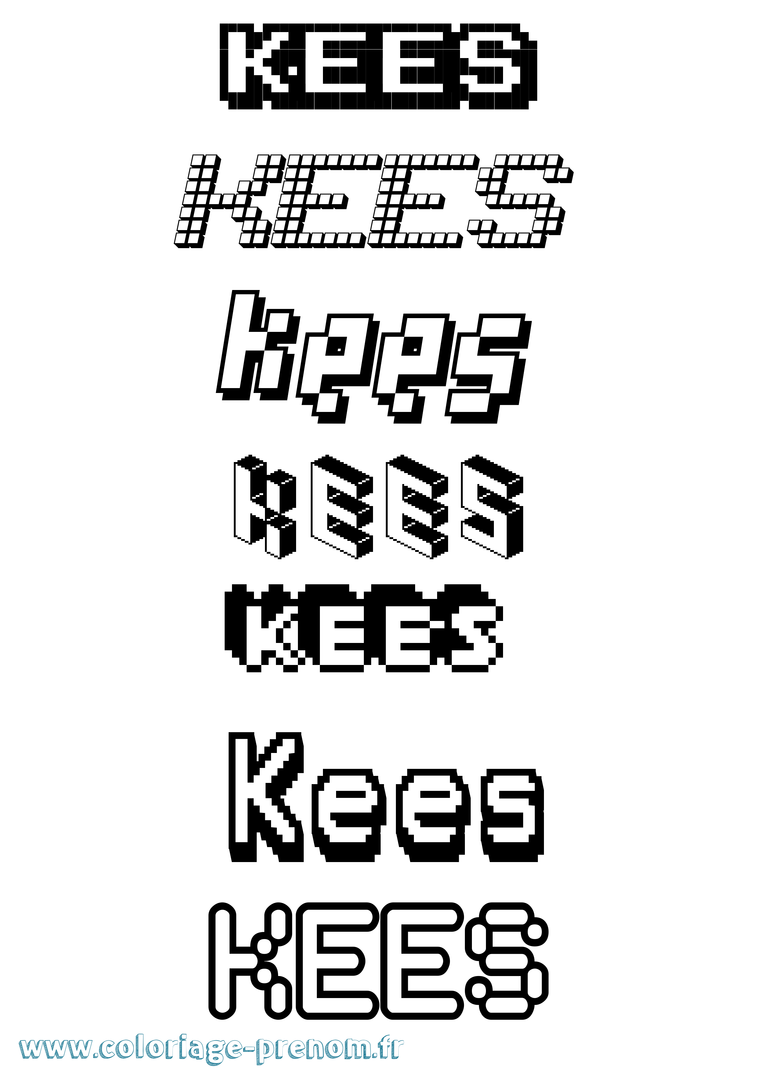 Coloriage Kees Pixel Coloriage prénom Kees Pixel