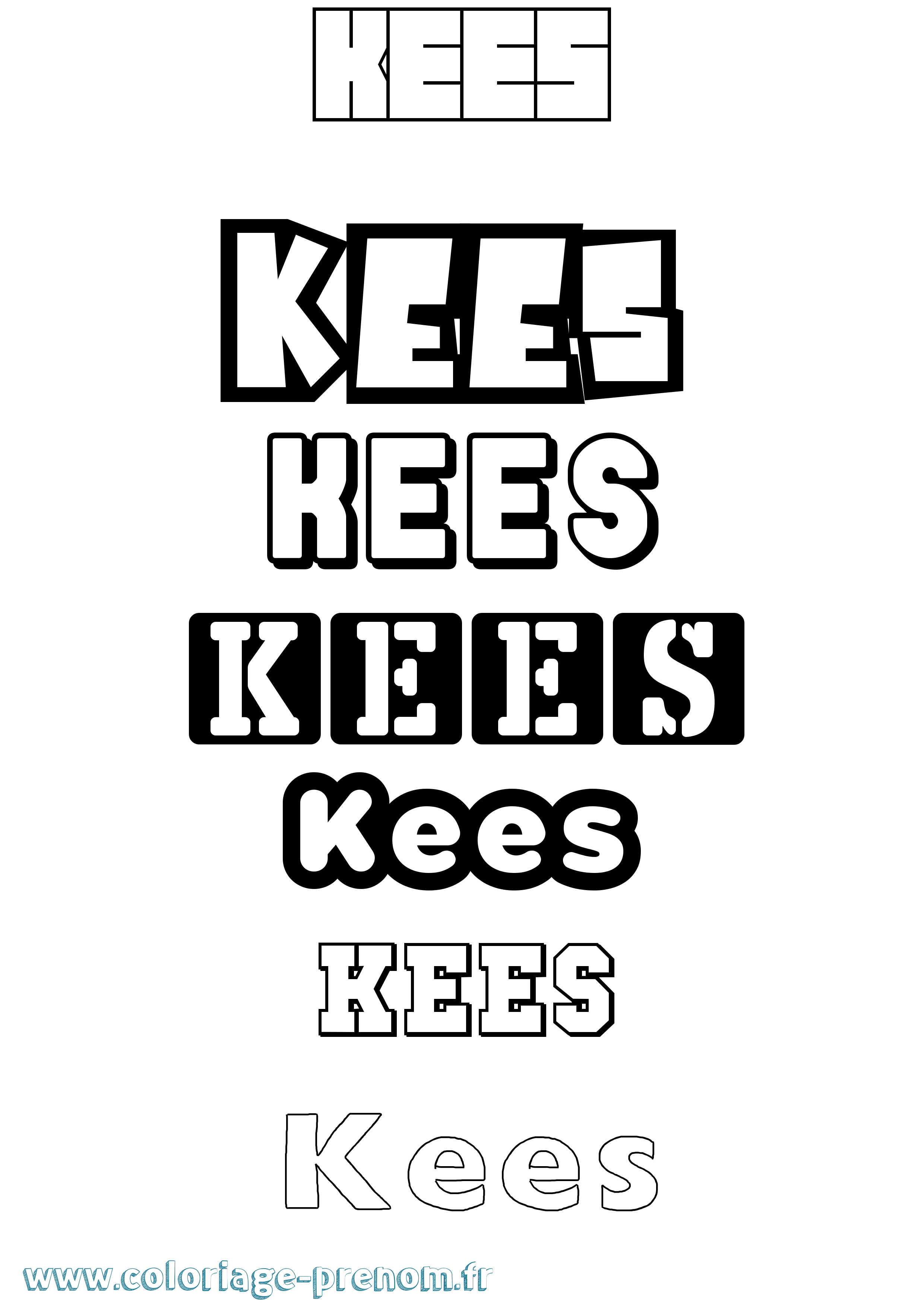 Coloriage Kees Simple Coloriage prénom Kees Simple