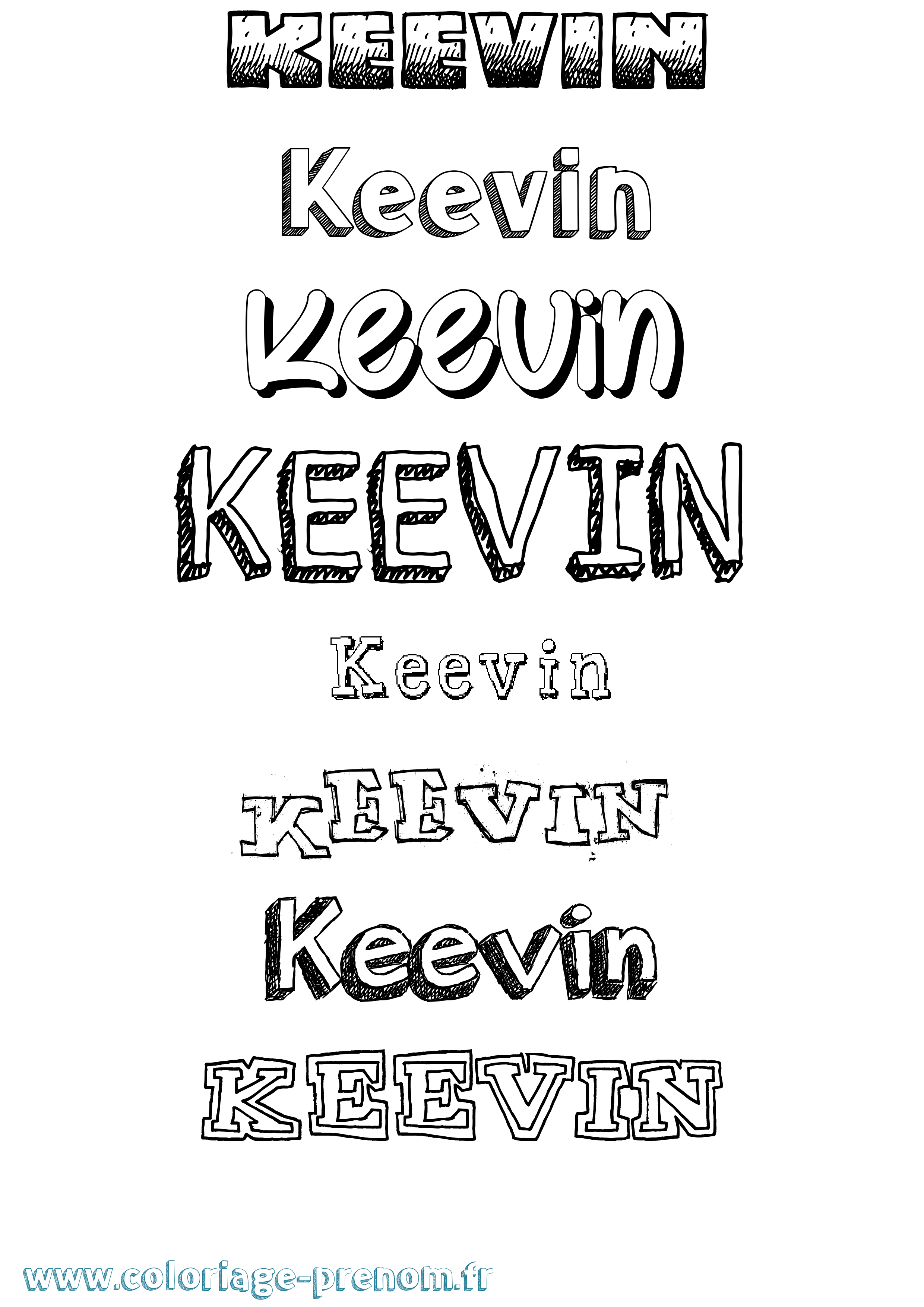 Coloriage prénom Keevin Dessiné