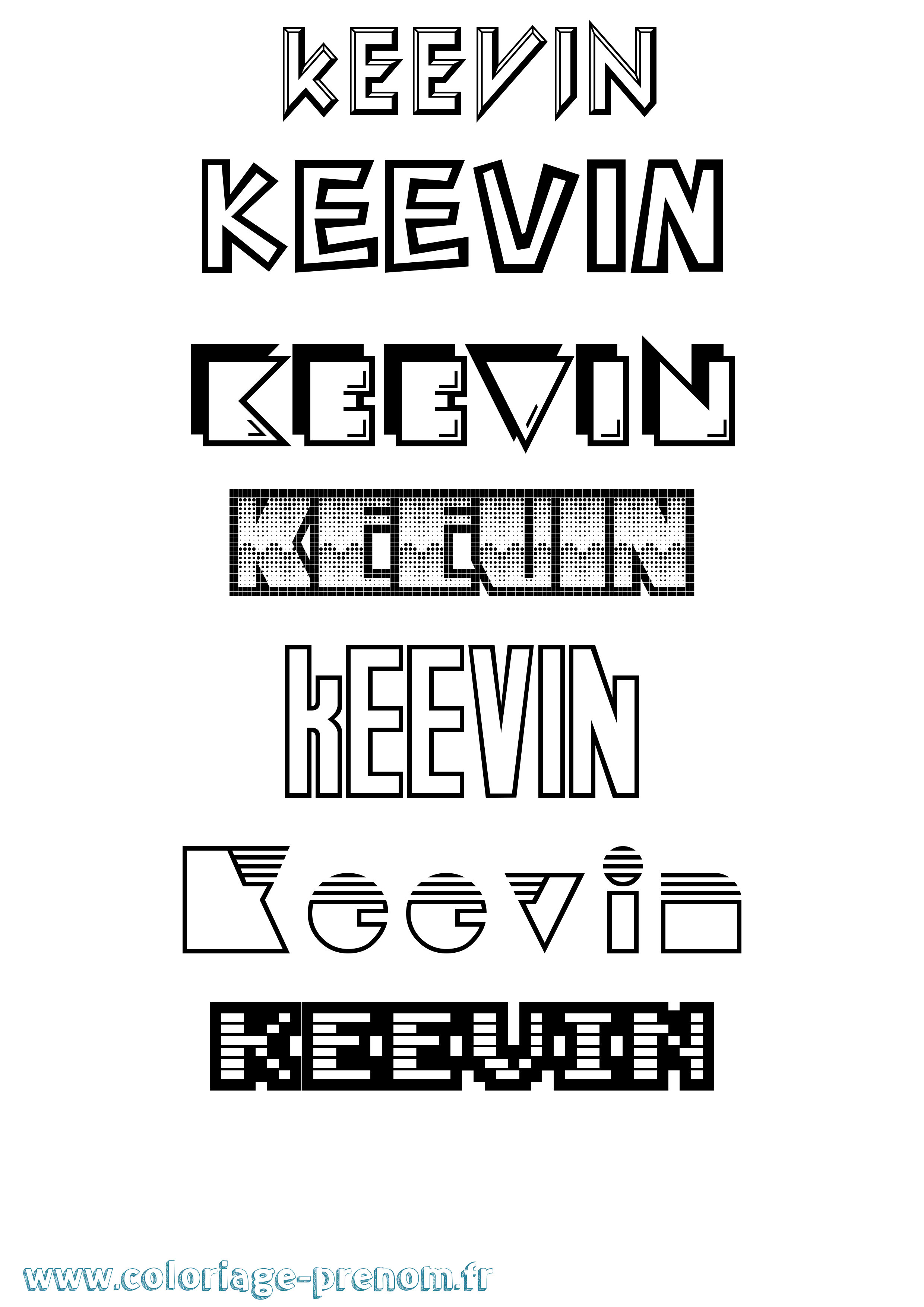 Coloriage prénom Keevin Jeux Vidéos