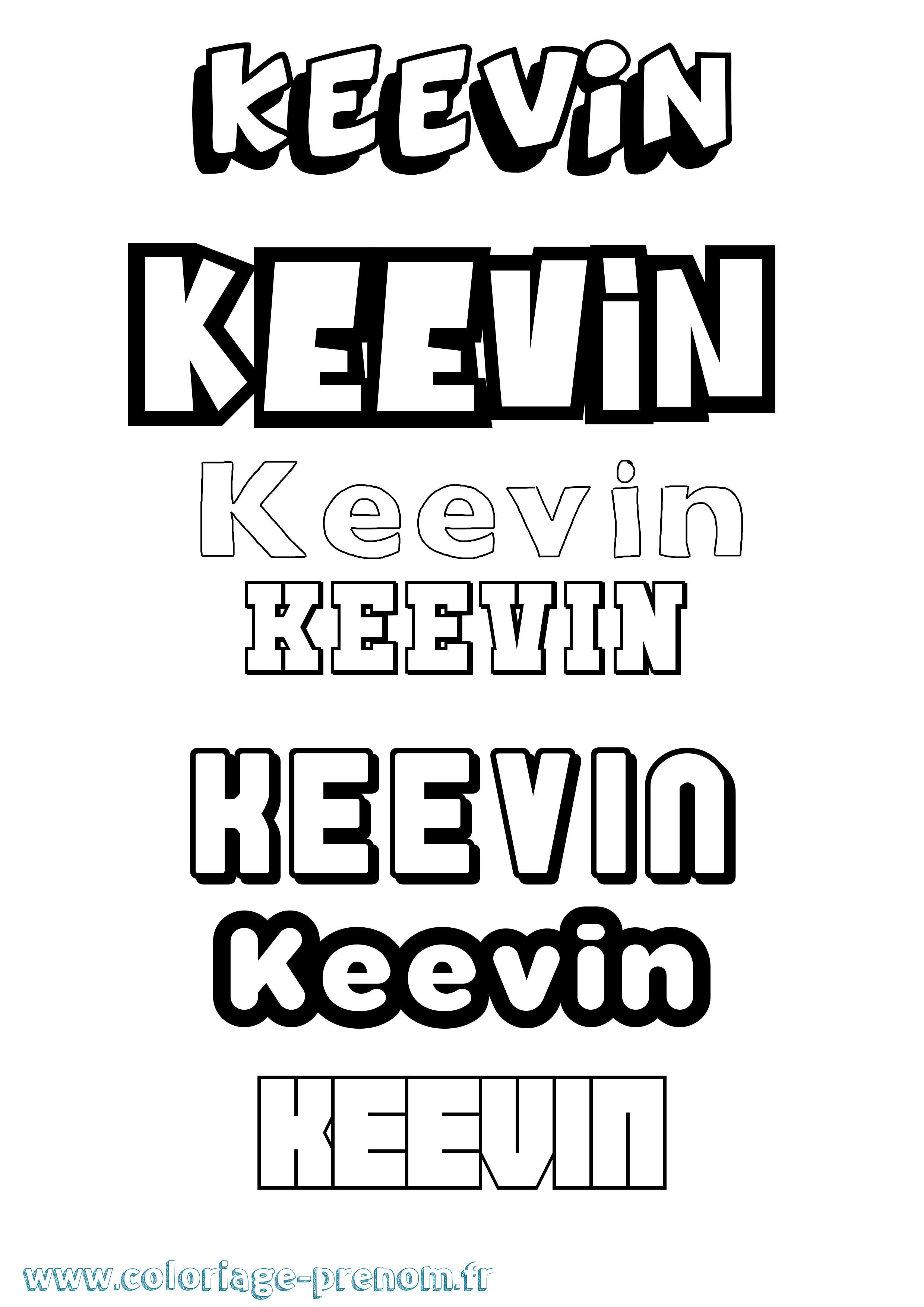 Coloriage prénom Keevin Simple