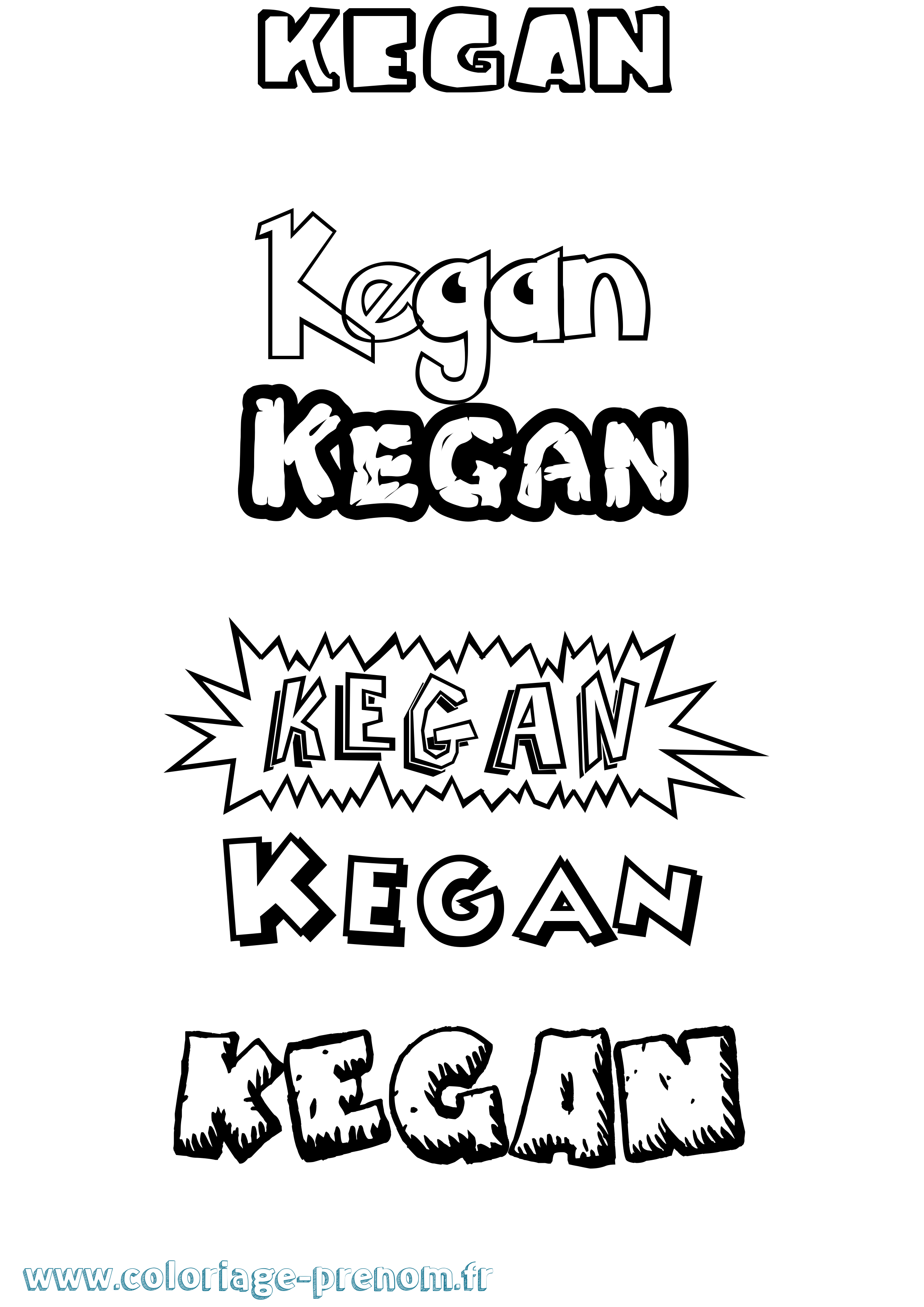 Coloriage prénom Kegan Dessin Animé