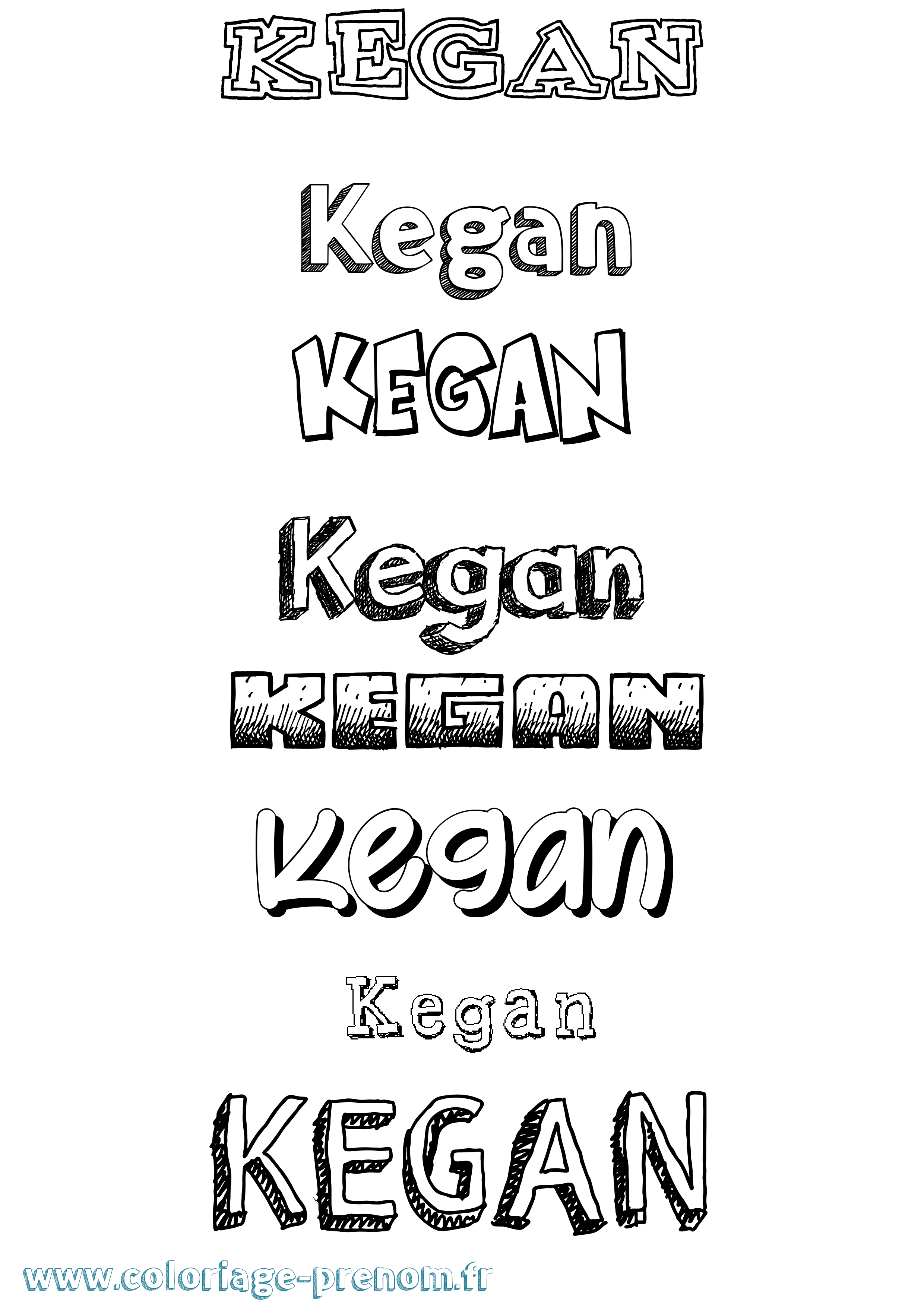 Coloriage prénom Kegan Dessiné