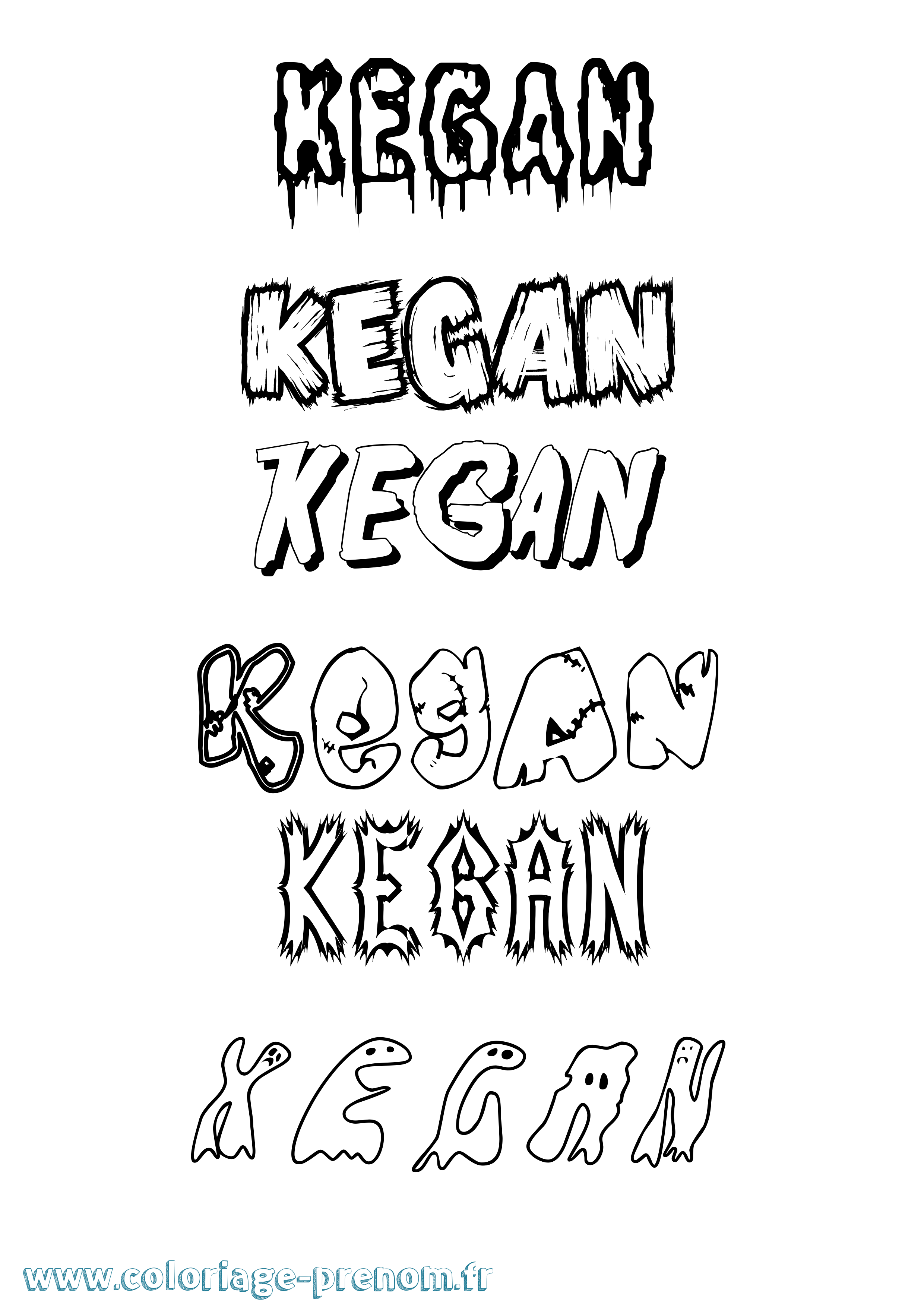 Coloriage prénom Kegan Frisson