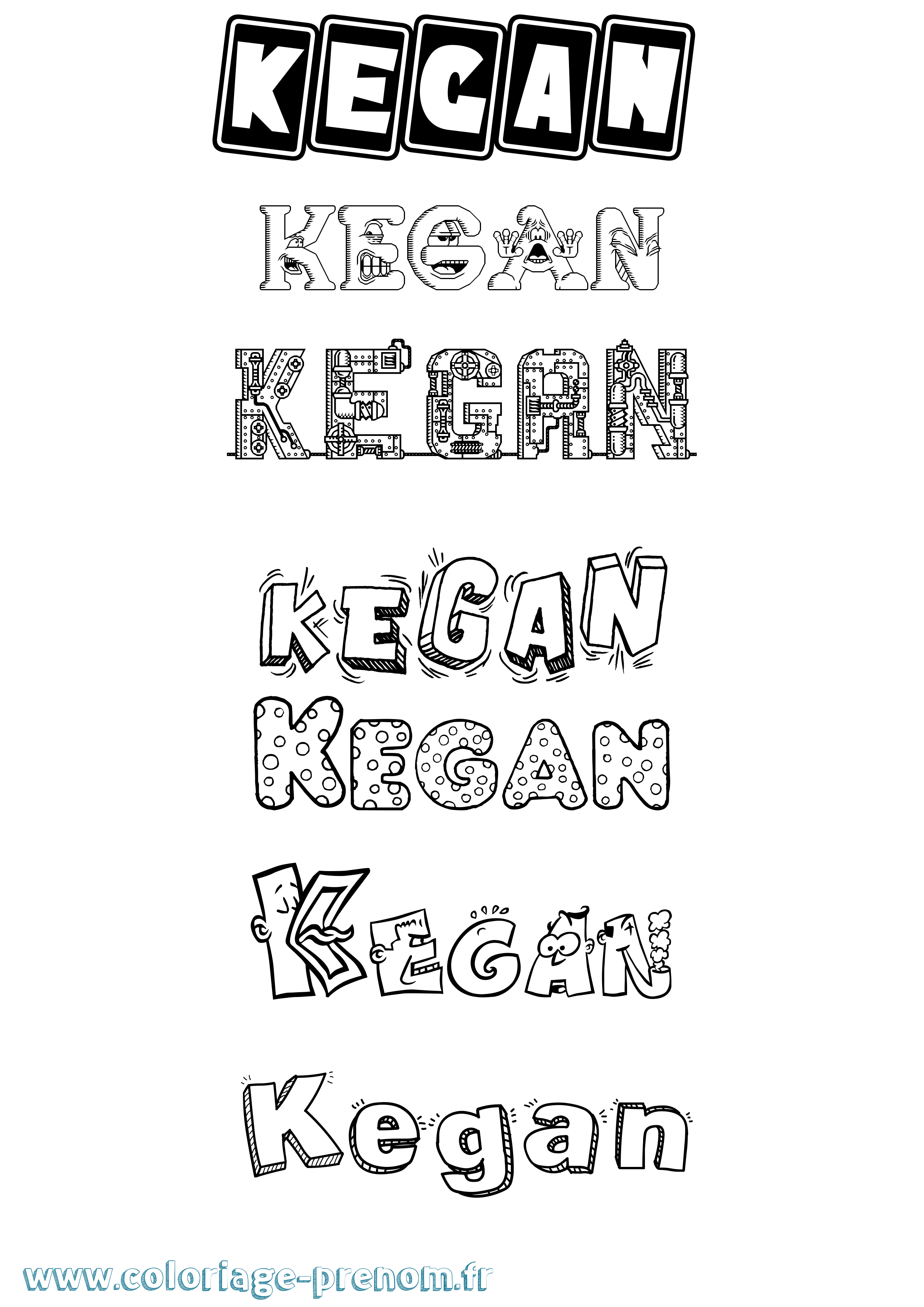 Coloriage prénom Kegan Fun